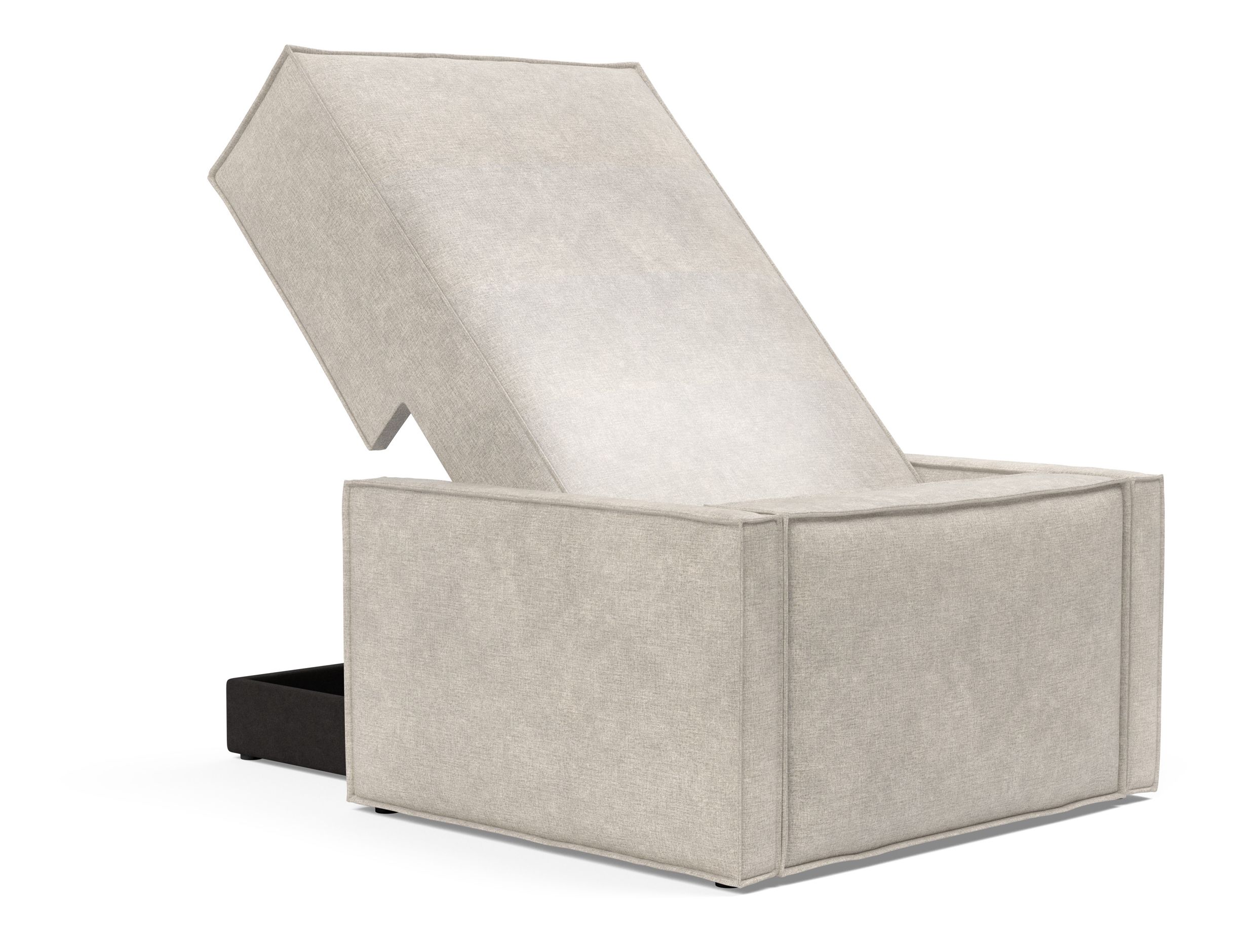 Newilla Storage Lounger Chair w/ Slim Arm Rests