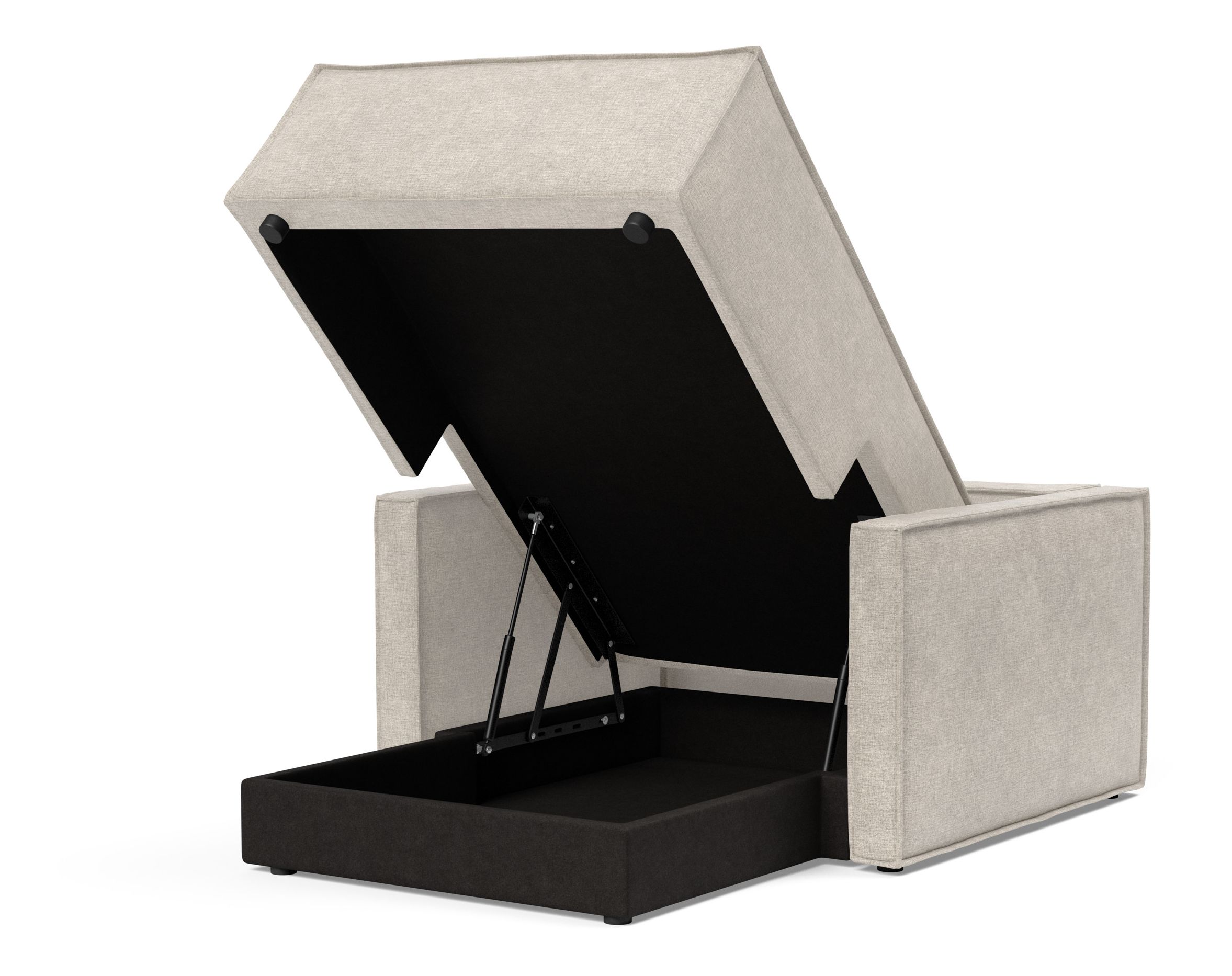 Newilla Storage Lounger Chair w/ Slim Arm Rests