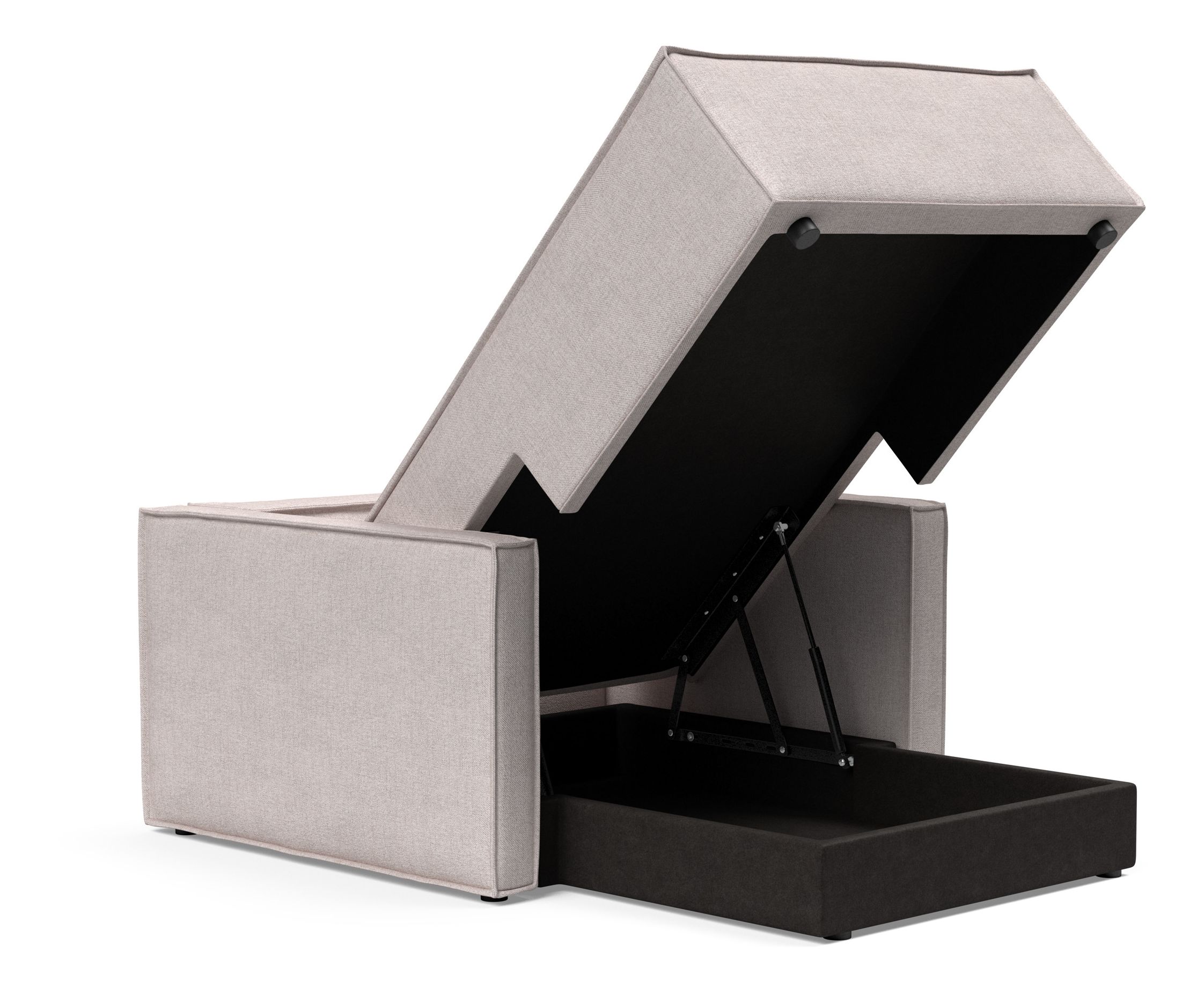 Newilla Storage Lounger Chair w/ Slim Arm Rests