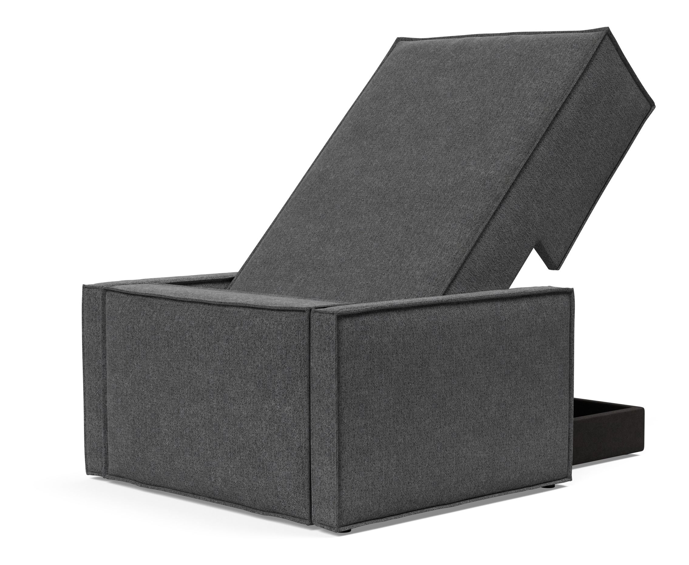 Newilla Storage Lounger Chair w/ Slim Arm Rests