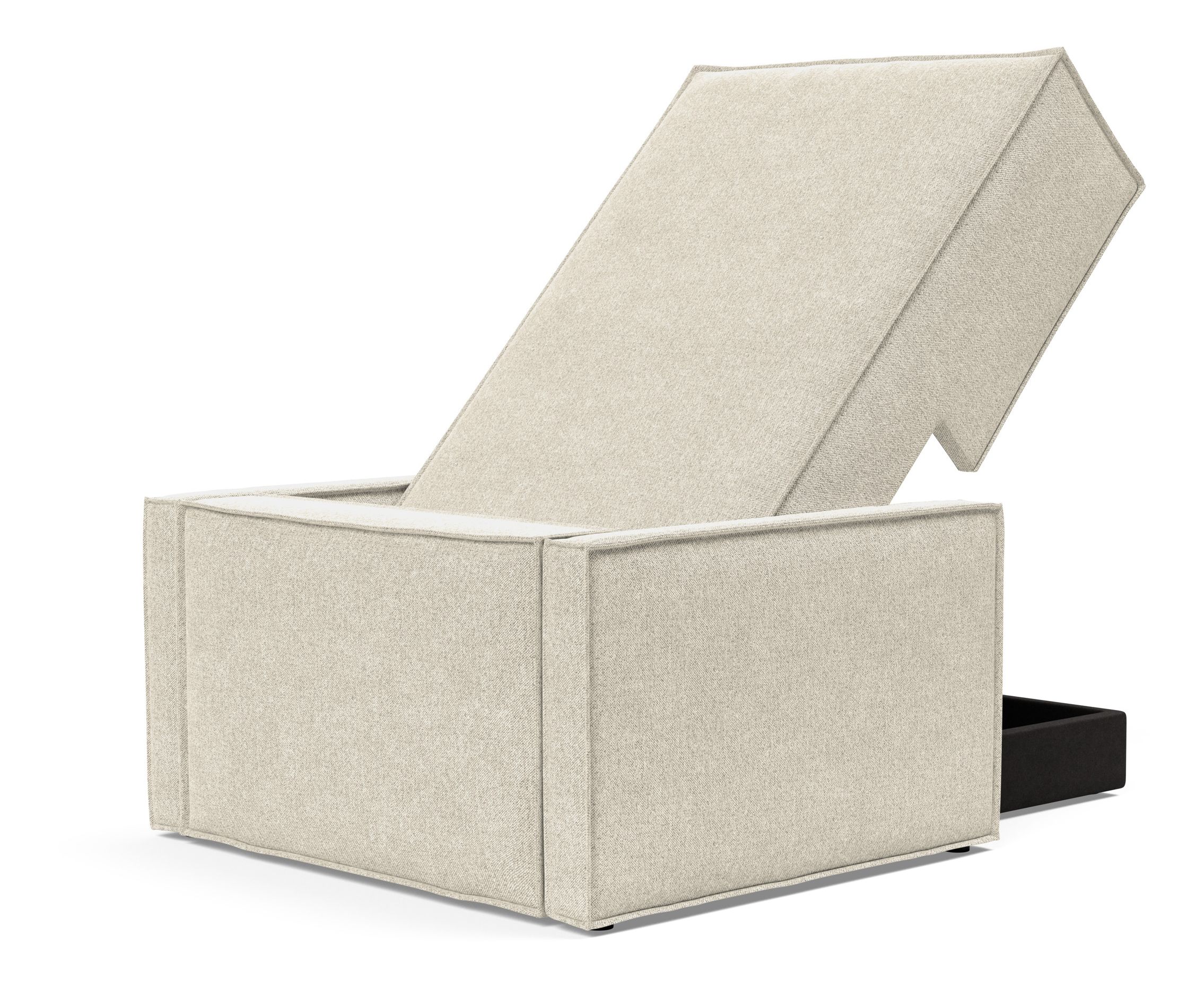 Newilla Storage Lounger Chair w/ Slim Arm Rests