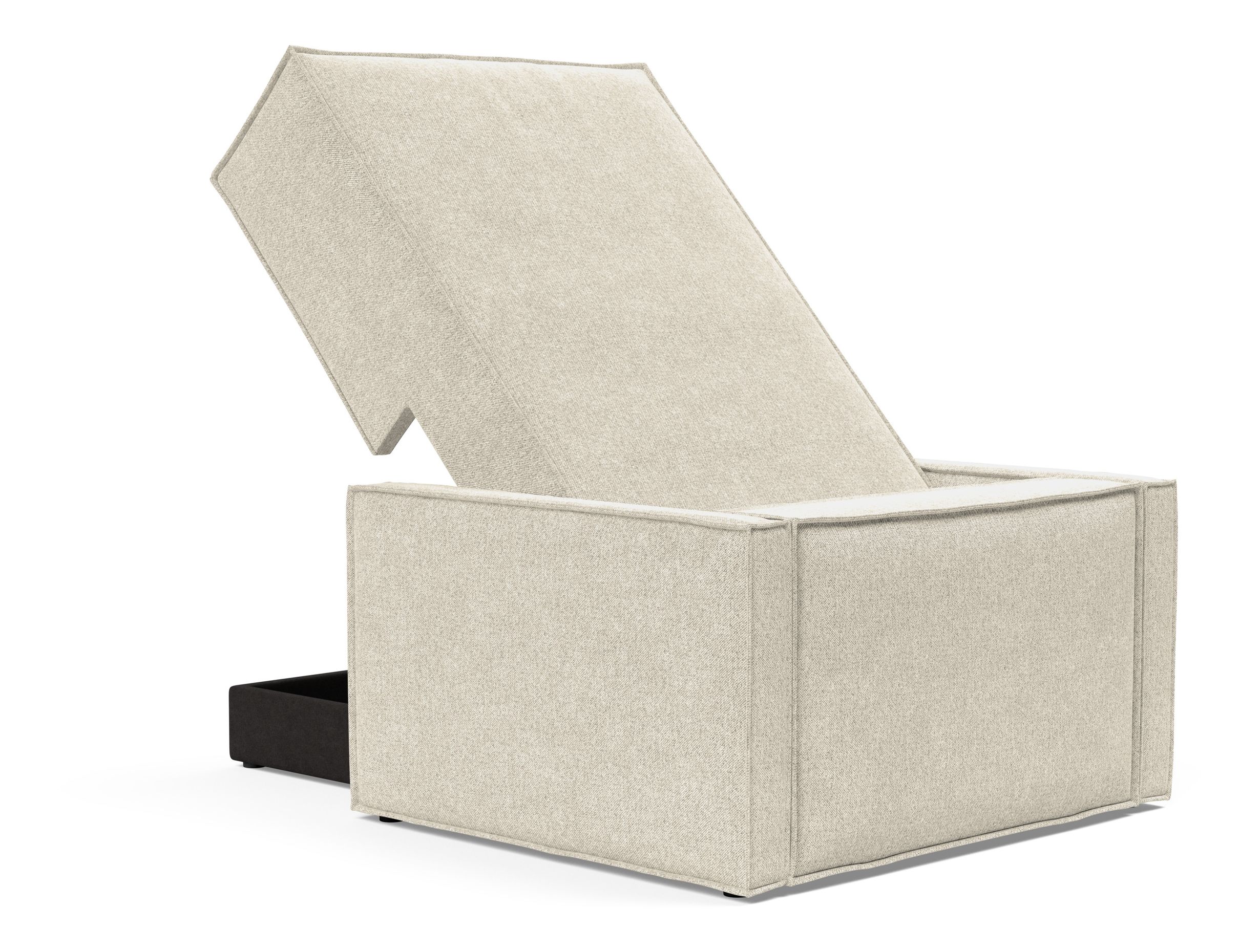 Newilla Storage Lounger Chair w/ Slim Arm Rests