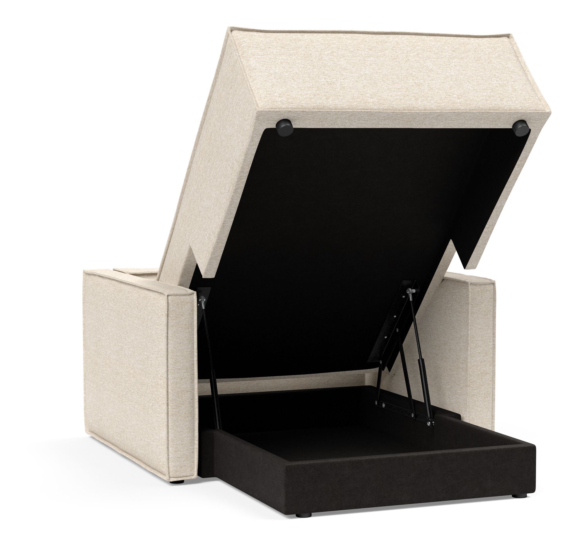 Newilla Storage Lounger Chair w/ Slim Arm Rests