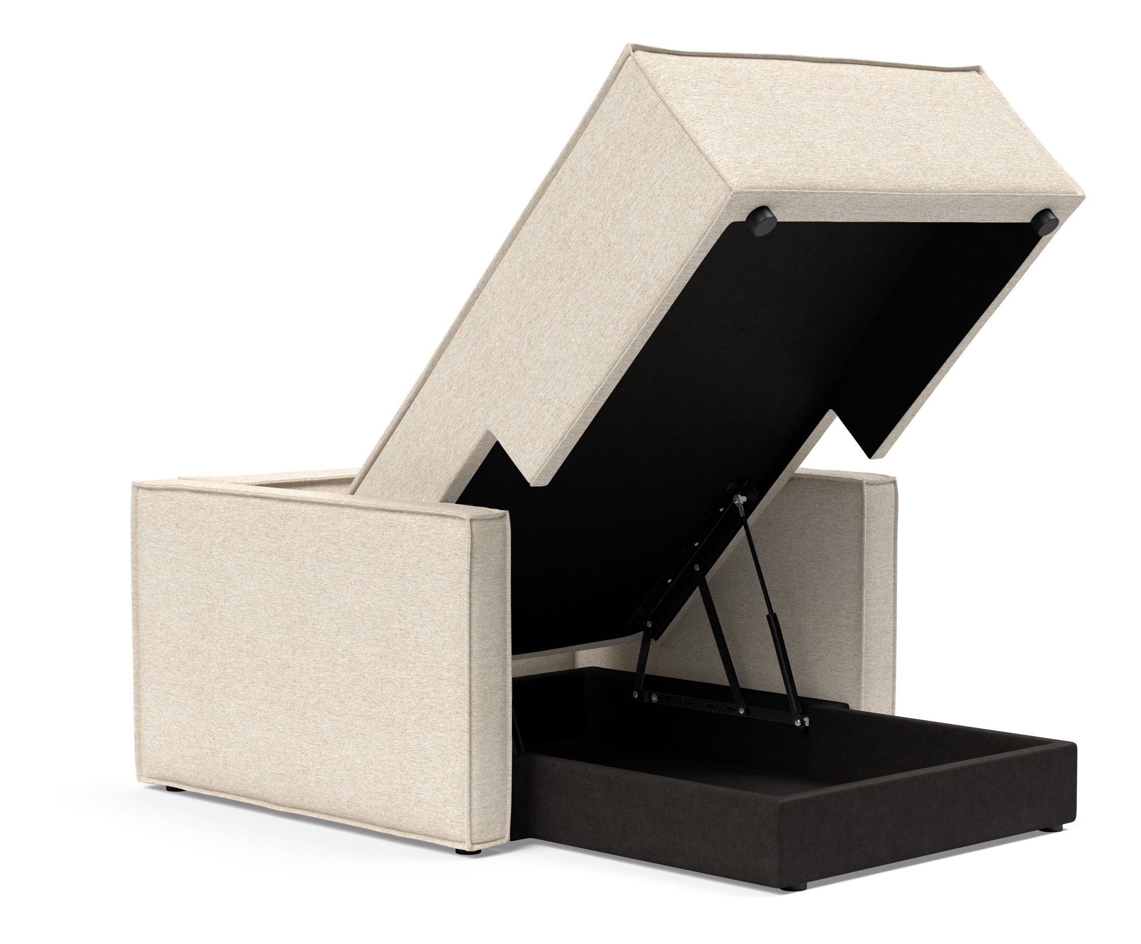 Newilla Storage Lounger Chair w/ Slim Arm Rests
