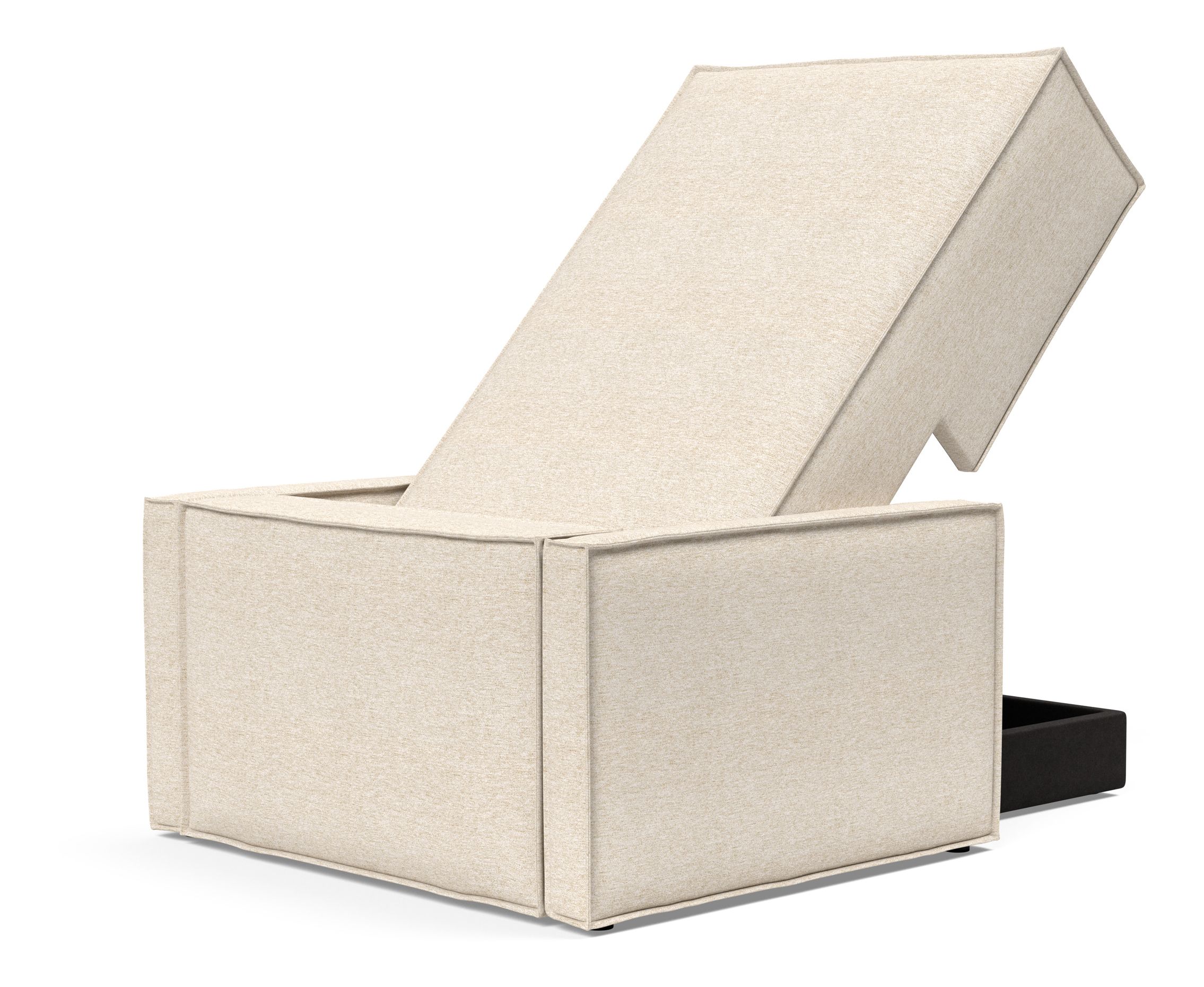 Newilla Storage Lounger Chair w/ Slim Arm Rests