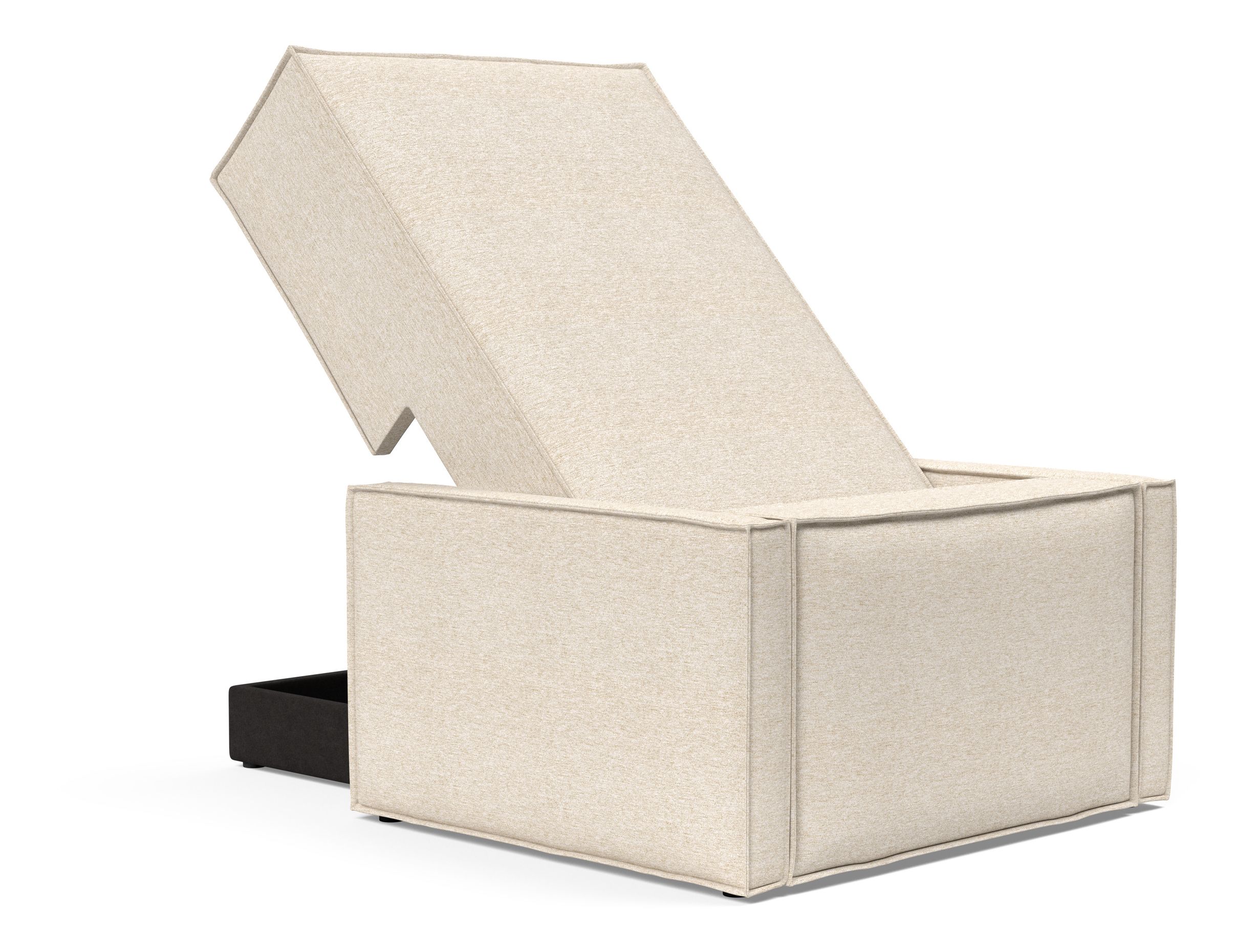 Newilla Storage Lounger Chair w/ Slim Arm Rests