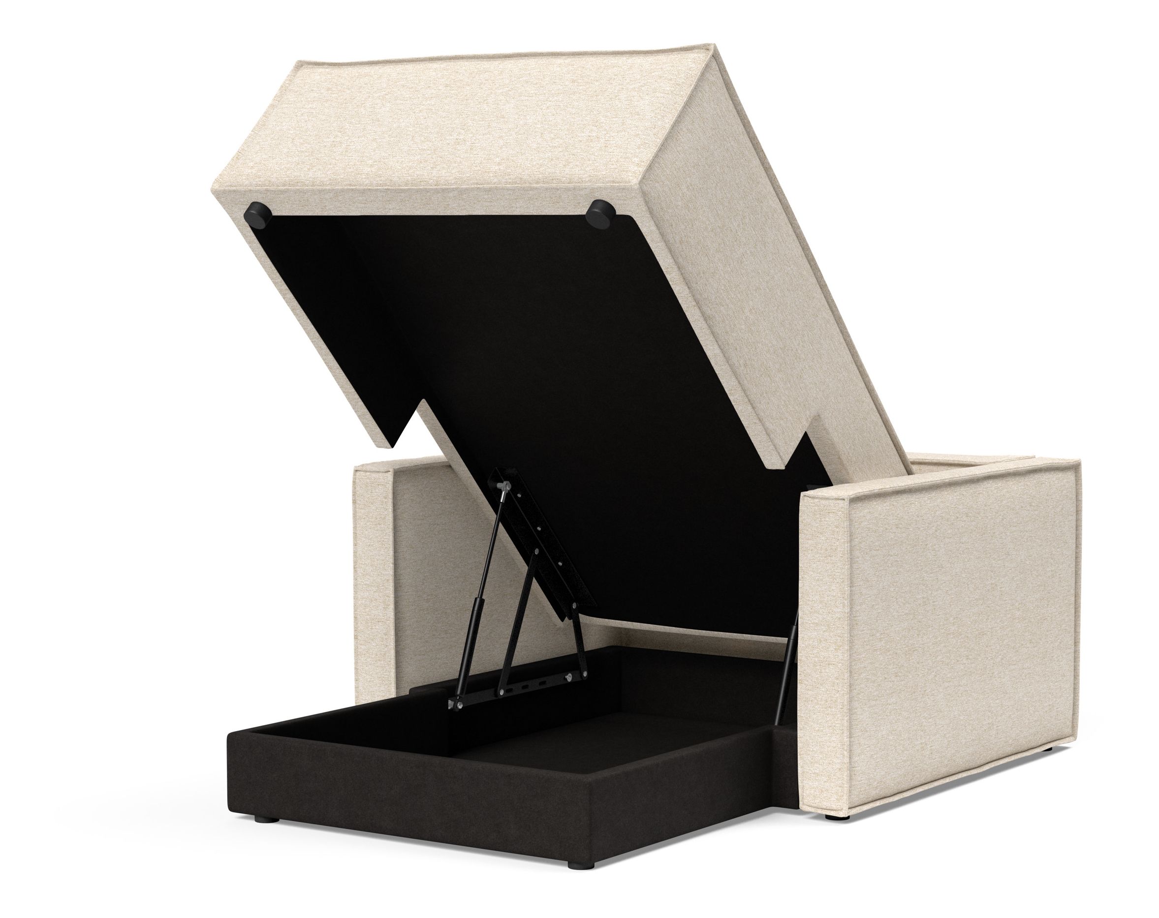 Newilla Storage Lounger Chair w/ Slim Arm Rests