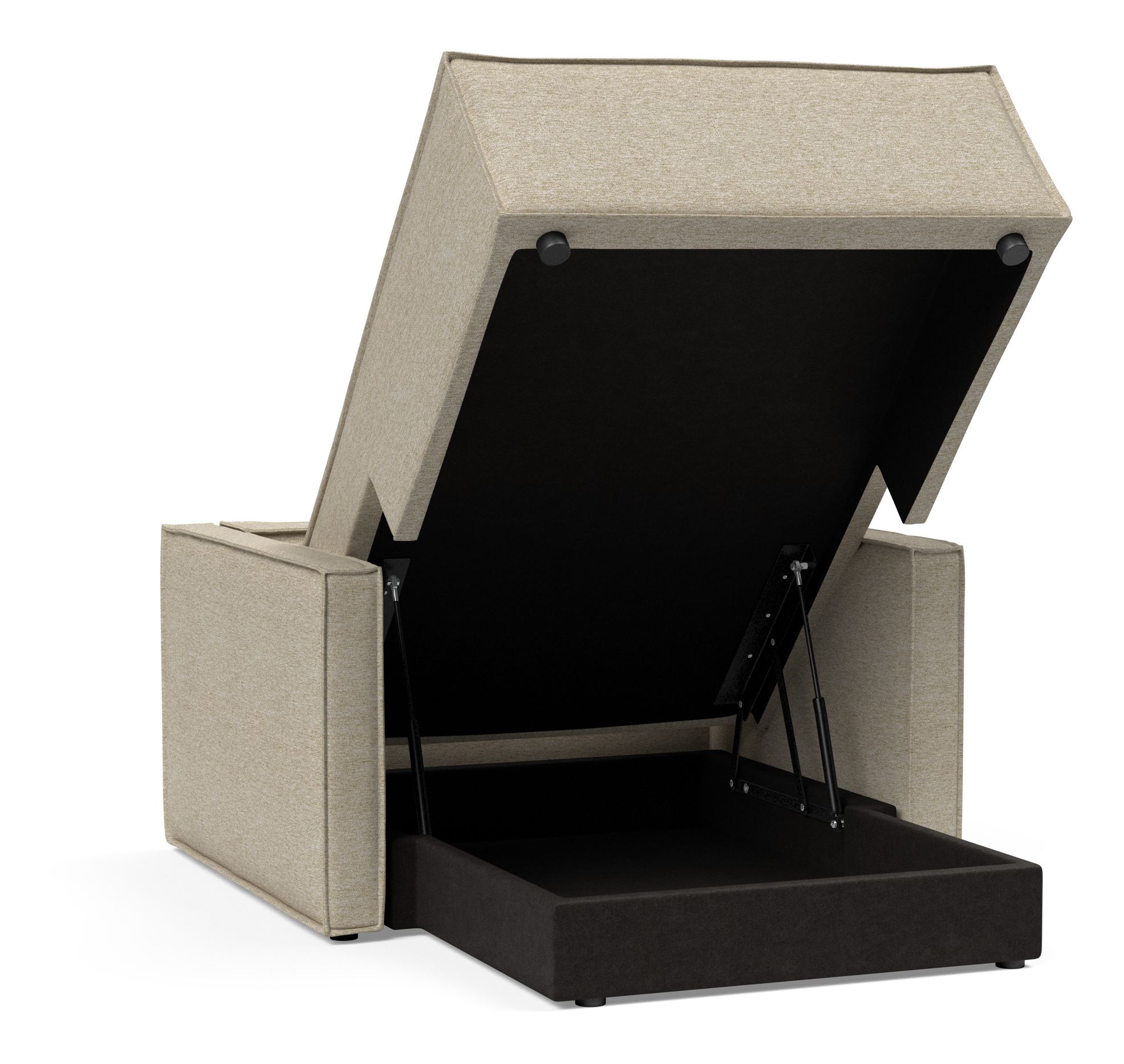 Newilla Storage Lounger Chair w/ Slim Arm Rests