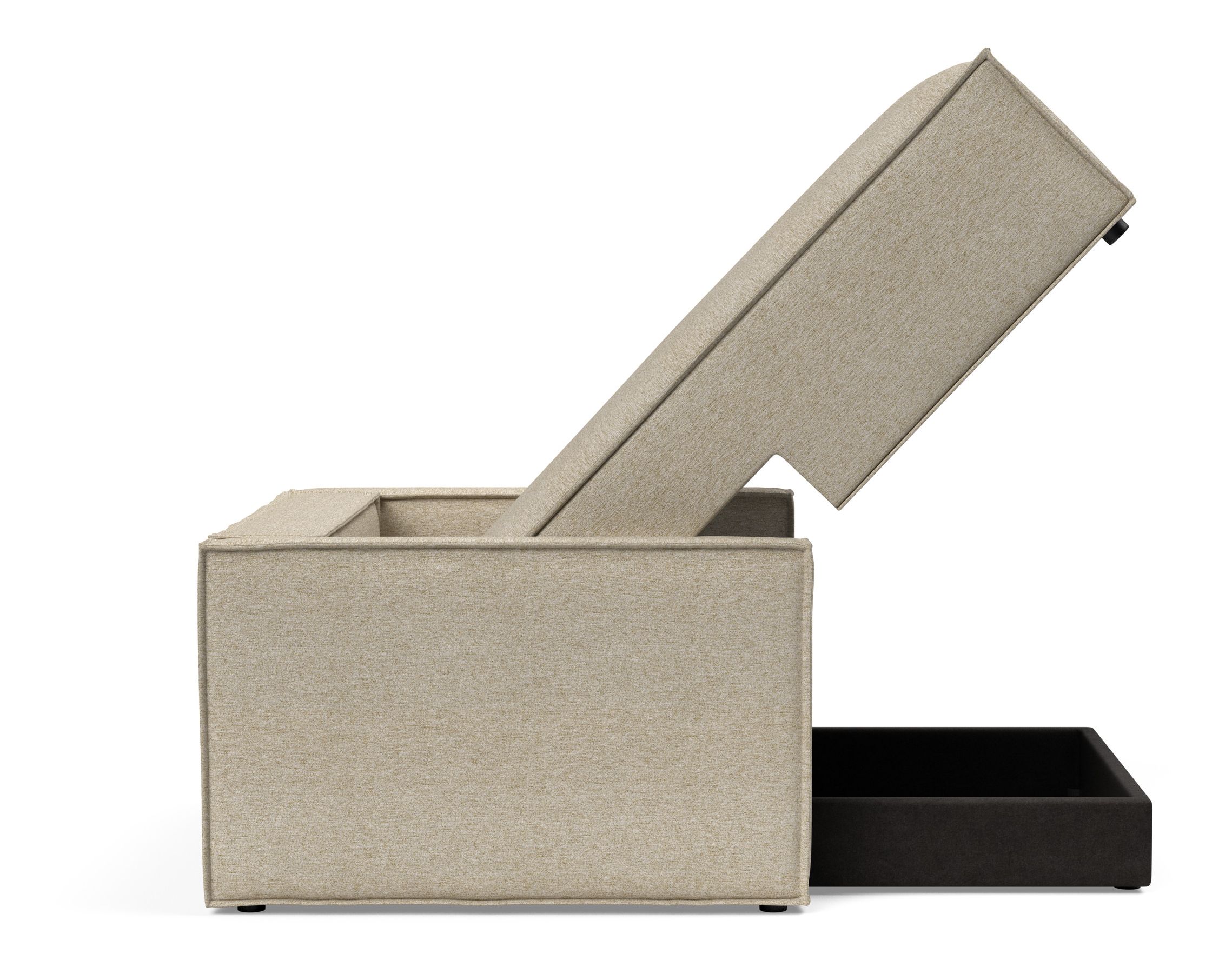 Newilla Storage Lounger Chair w/ Slim Arm Rests