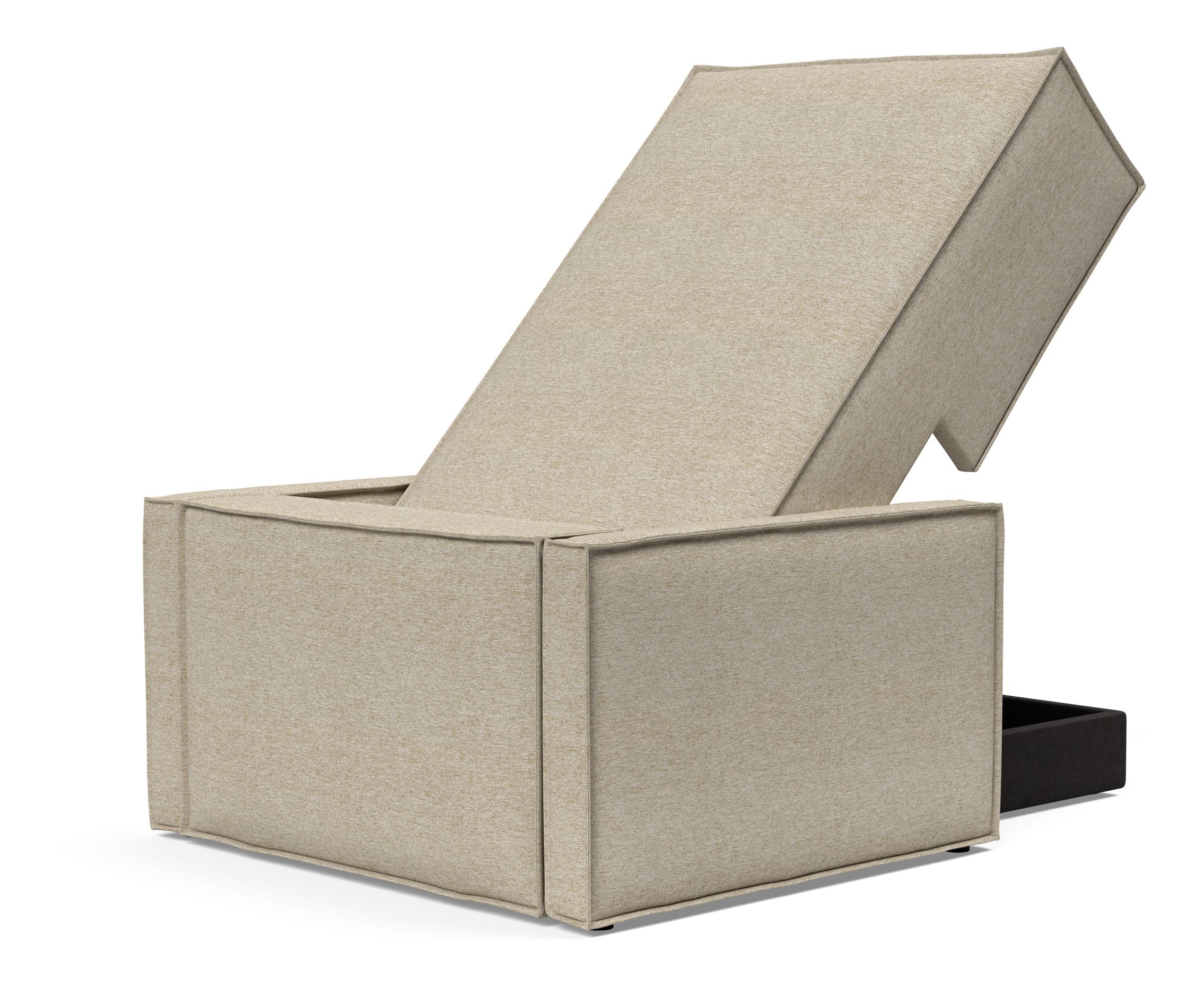Newilla Storage Lounger Chair w/ Slim Arm Rests