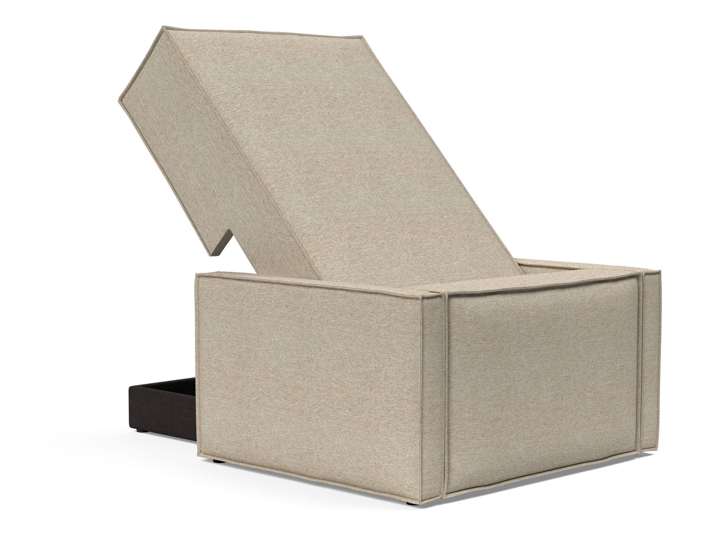 Newilla Storage Lounger Chair w/ Slim Arm Rests