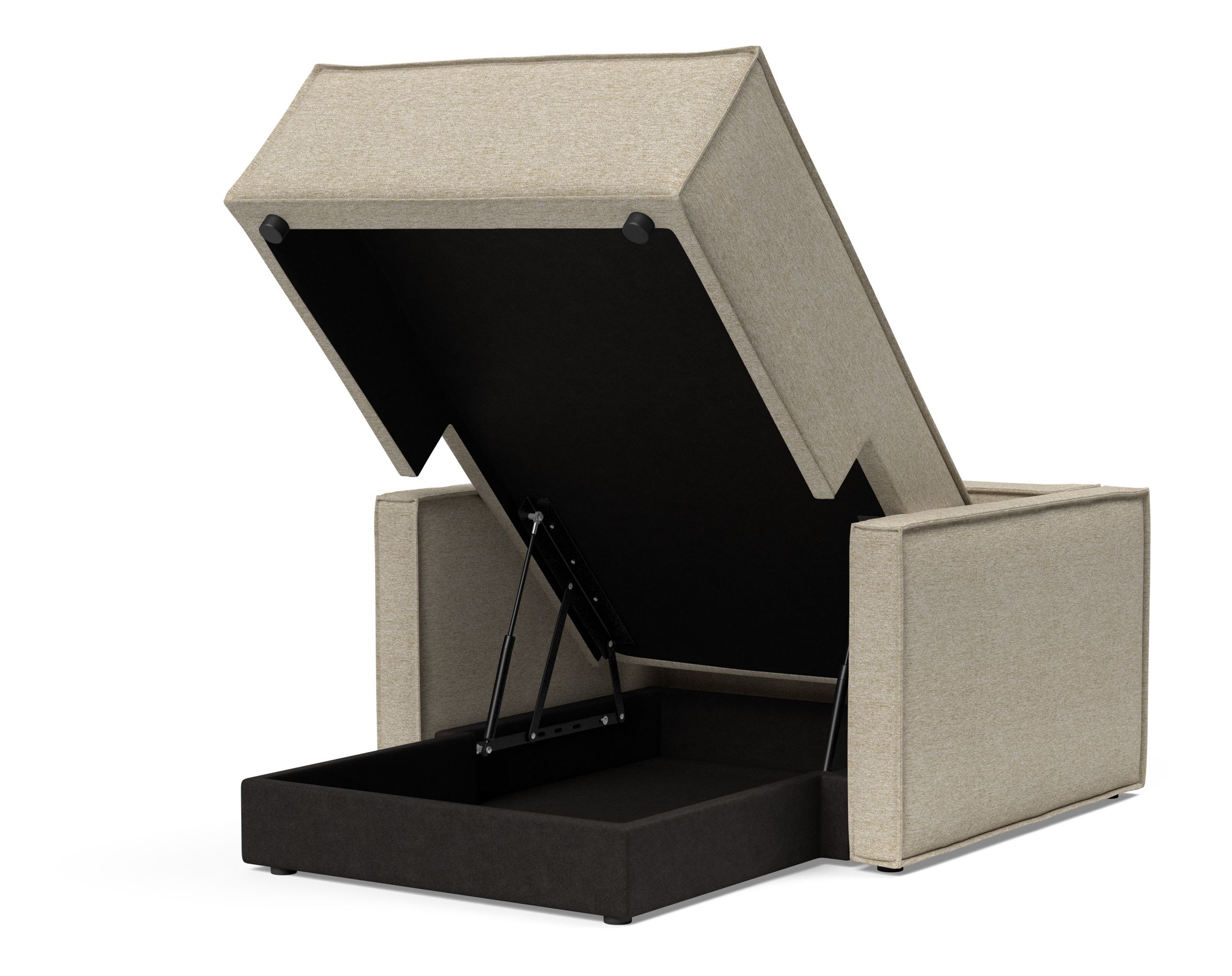 Newilla Storage Lounger Chair w/ Slim Arm Rests