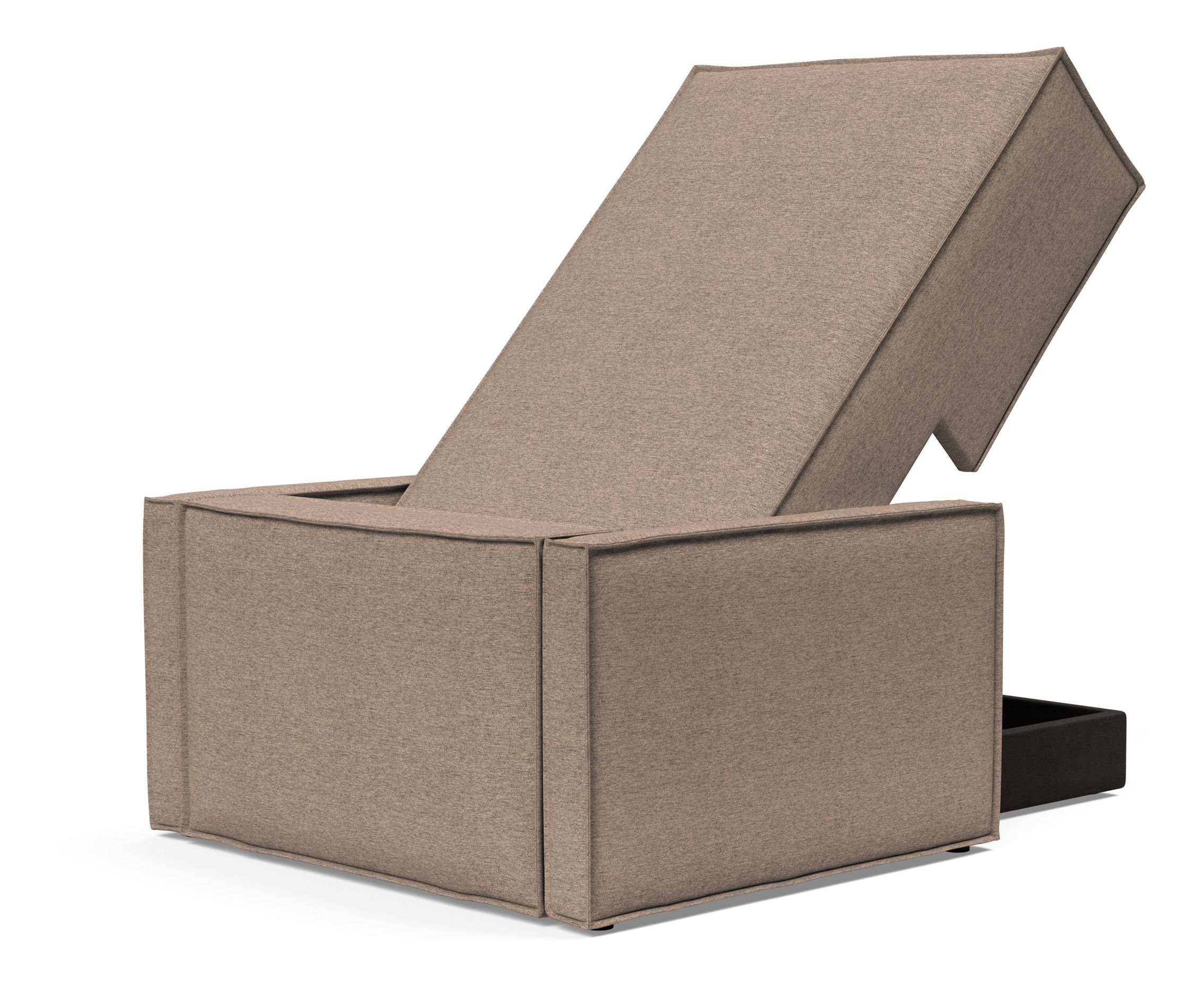Newilla Storage Lounger Chair w/ Slim Arm Rests