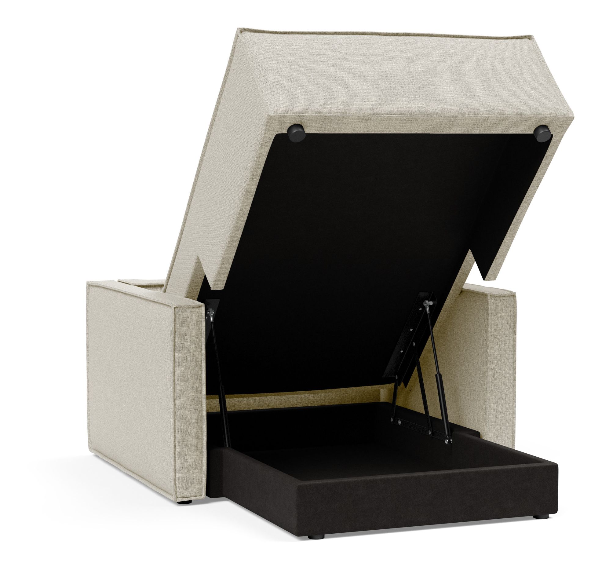 Newilla Storage Lounger Chair w/ Slim Arm Rests
