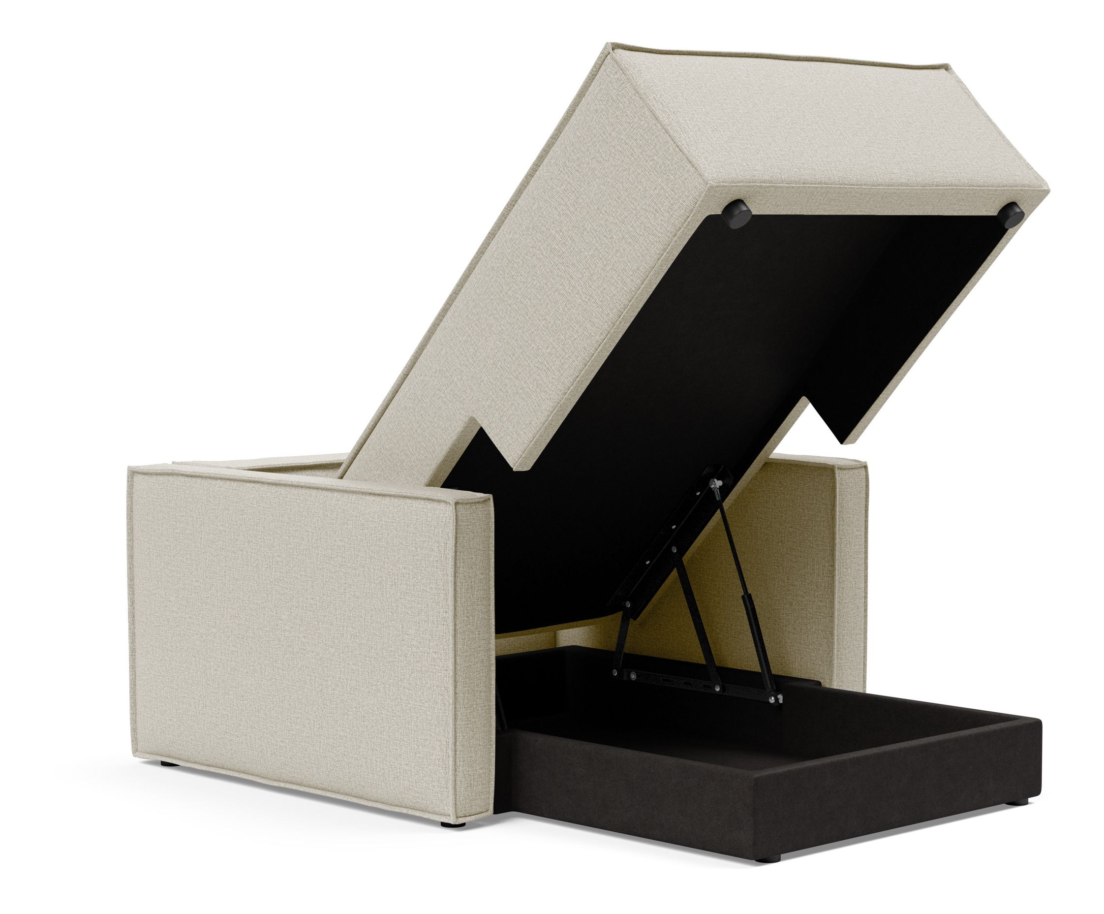Newilla Storage Lounger Chair w/ Slim Arm Rests