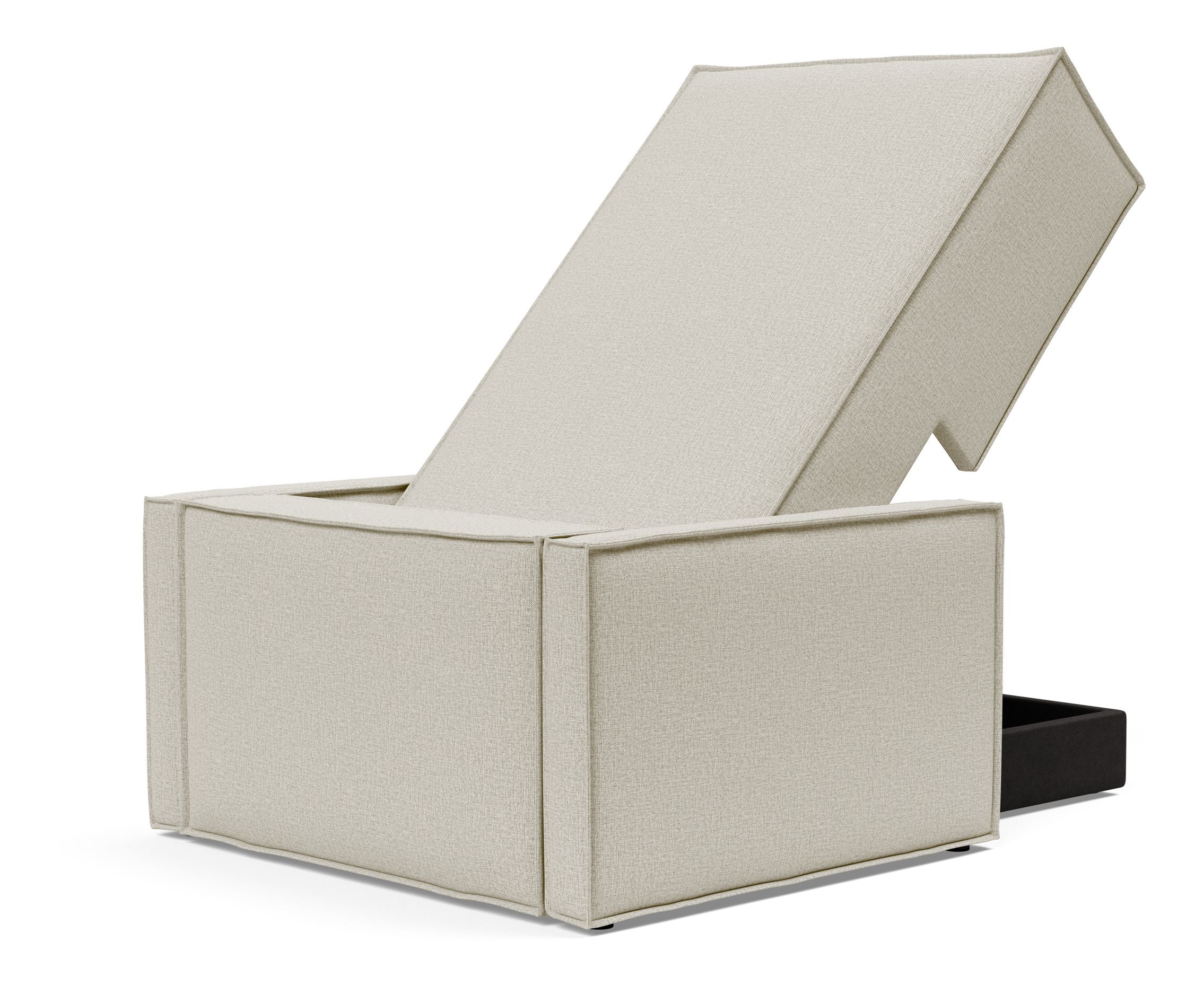 Newilla Storage Lounger Chair w/ Slim Arm Rests