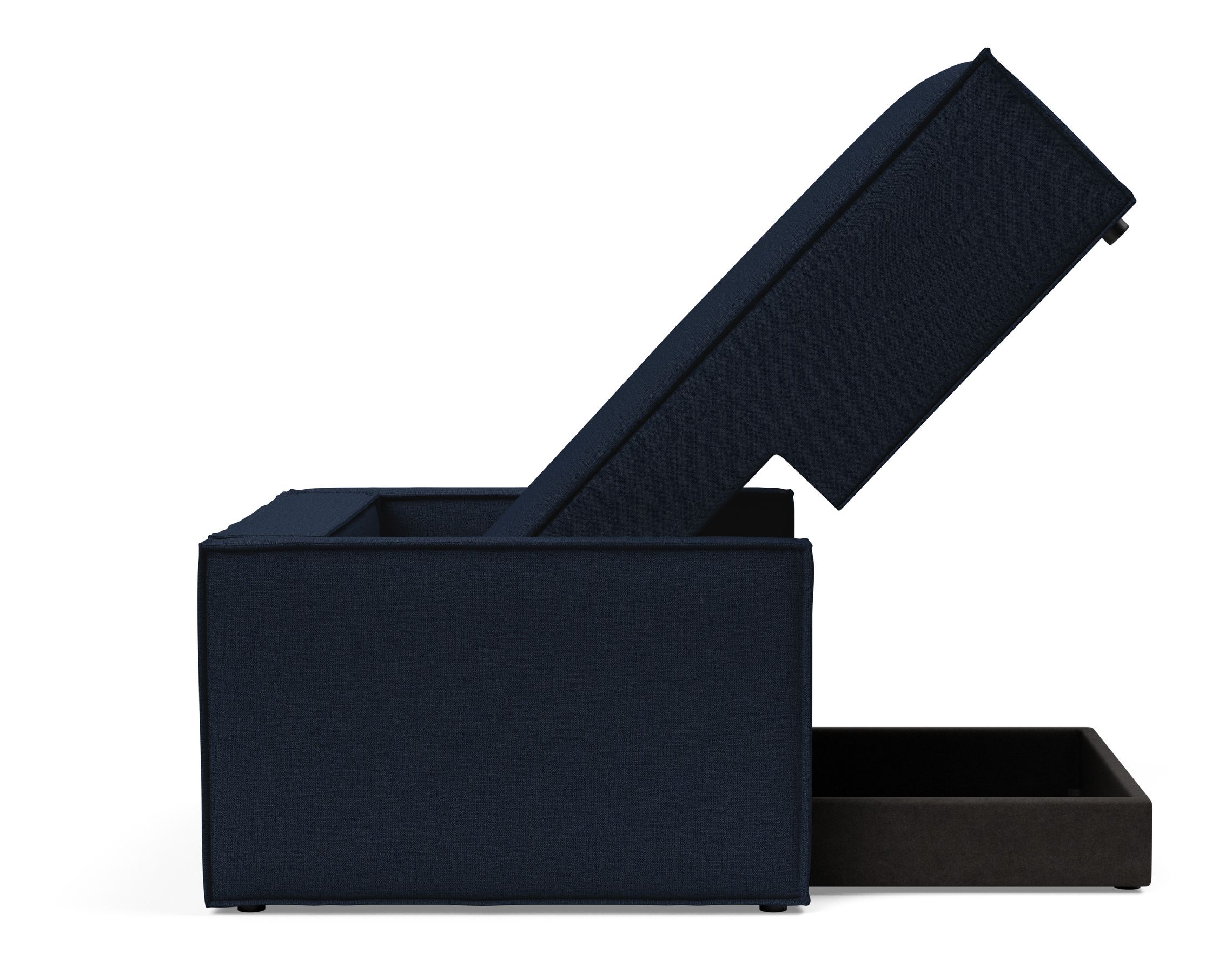 Newilla Storage Lounger Chair w/ Slim Arm Rests