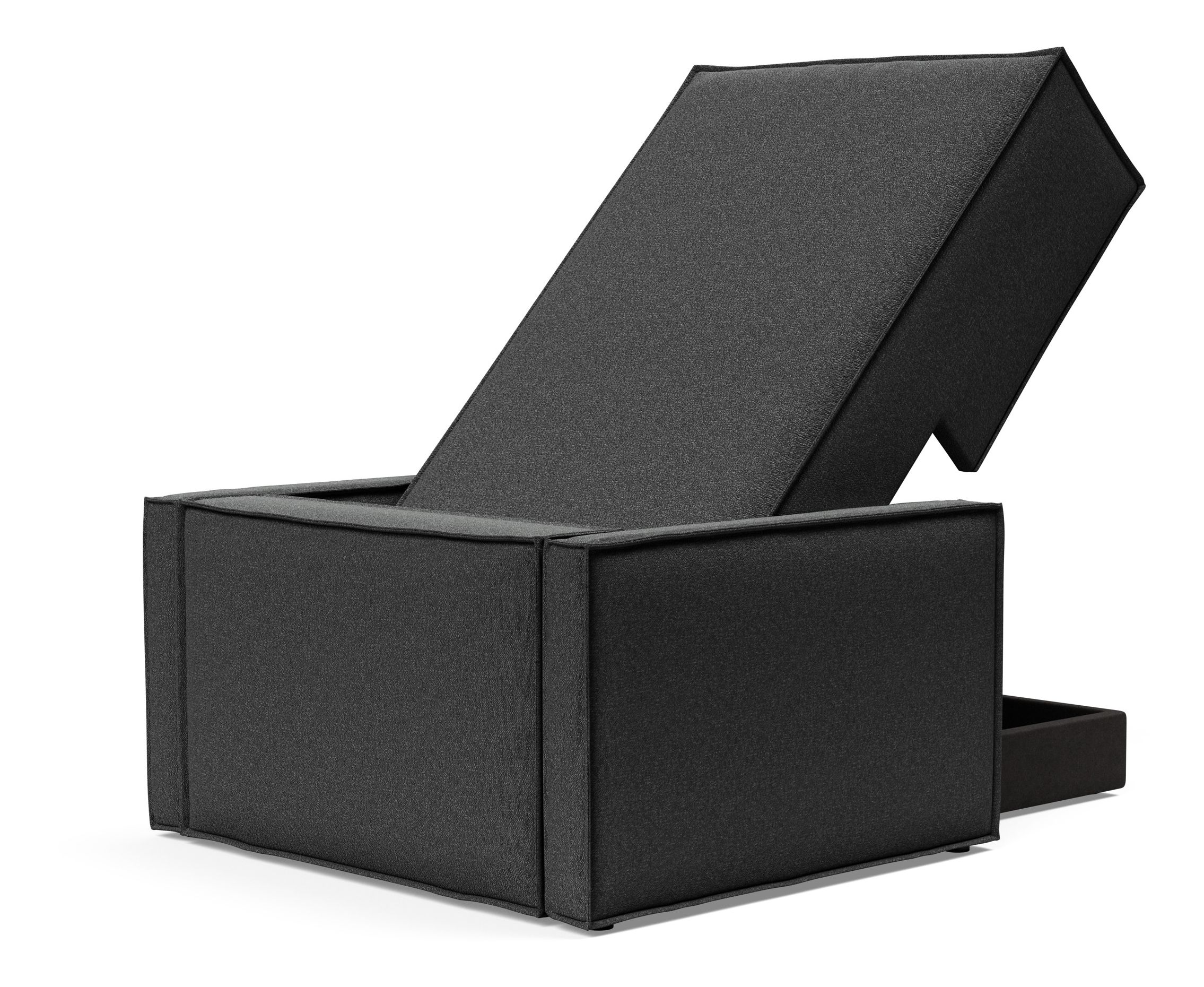 Newilla Storage Lounger Chair w/ Slim Arm Rests