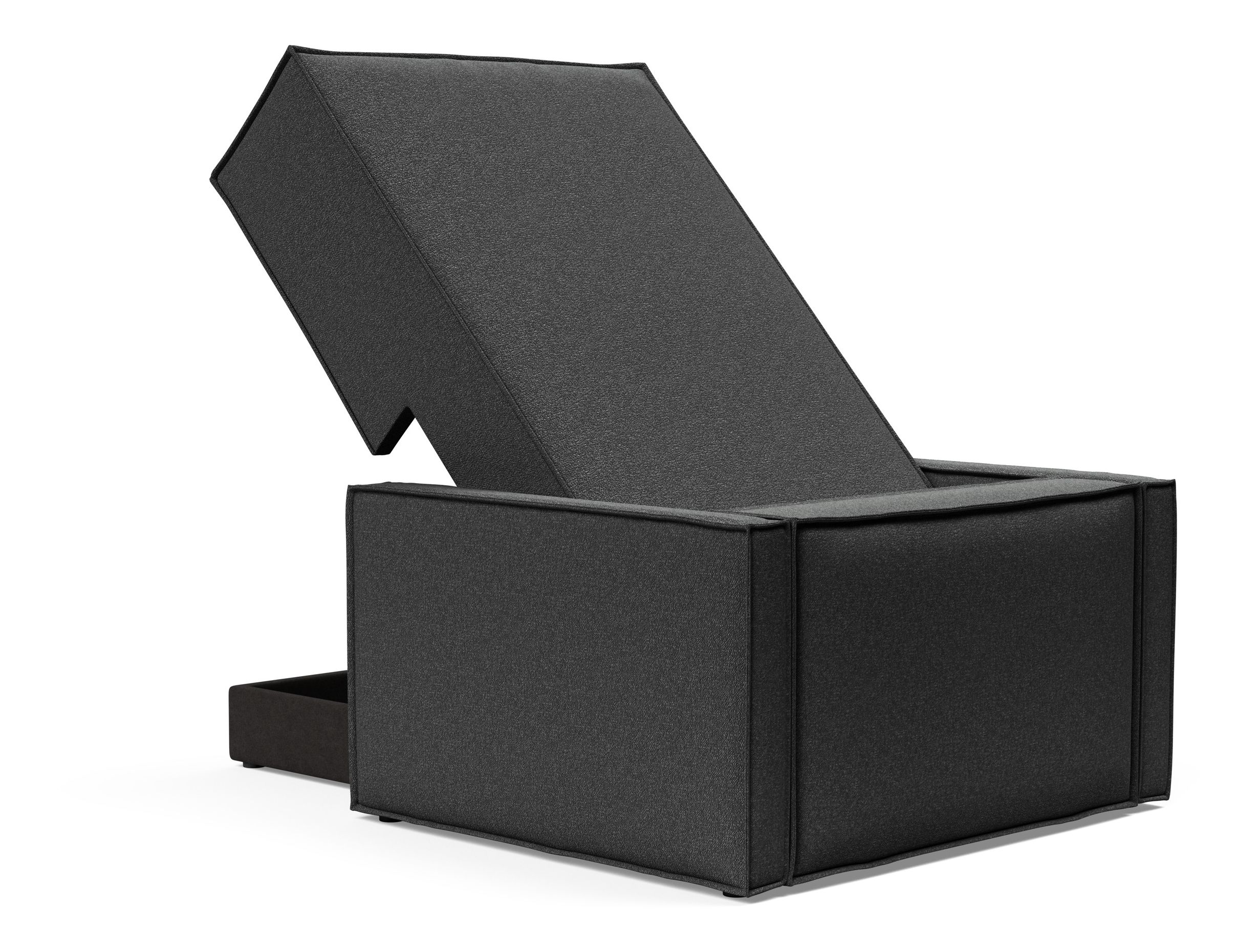 Newilla Storage Lounger Chair w/ Slim Arm Rests