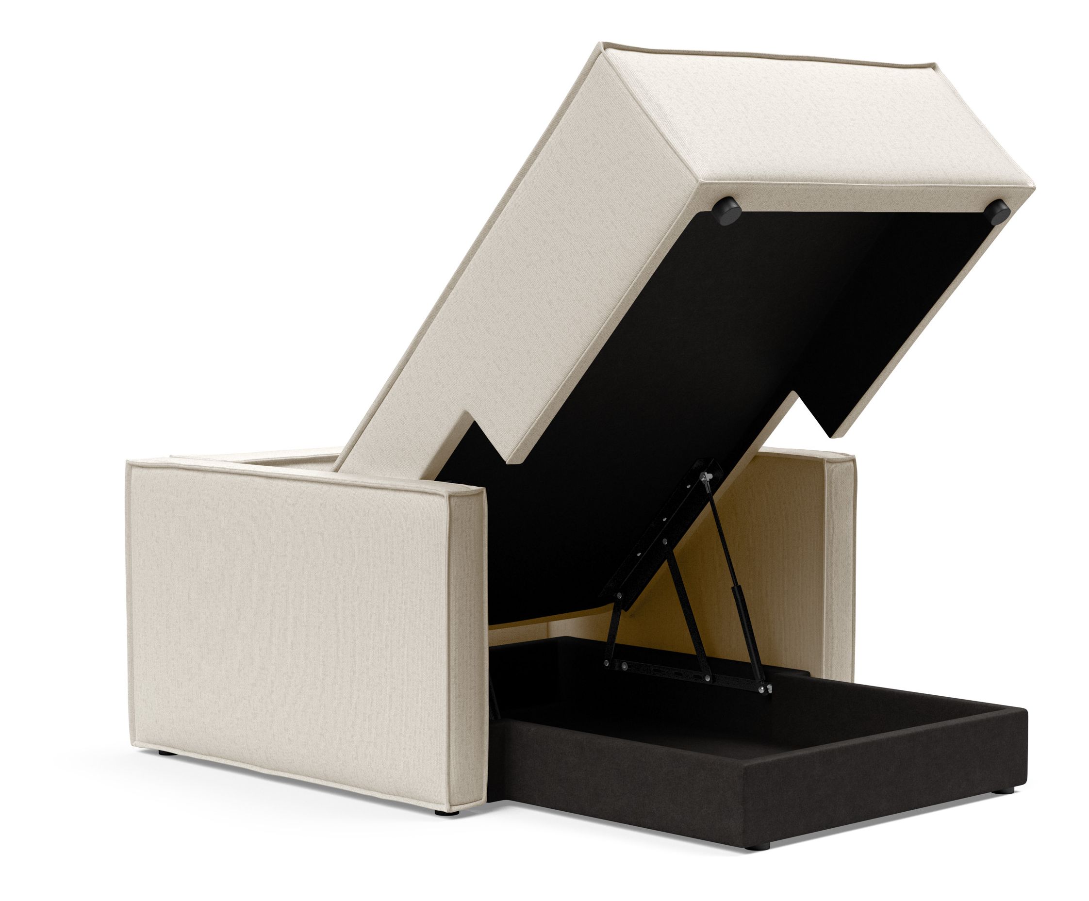 Newilla Storage Lounger Chair w/ Slim Arm Rests