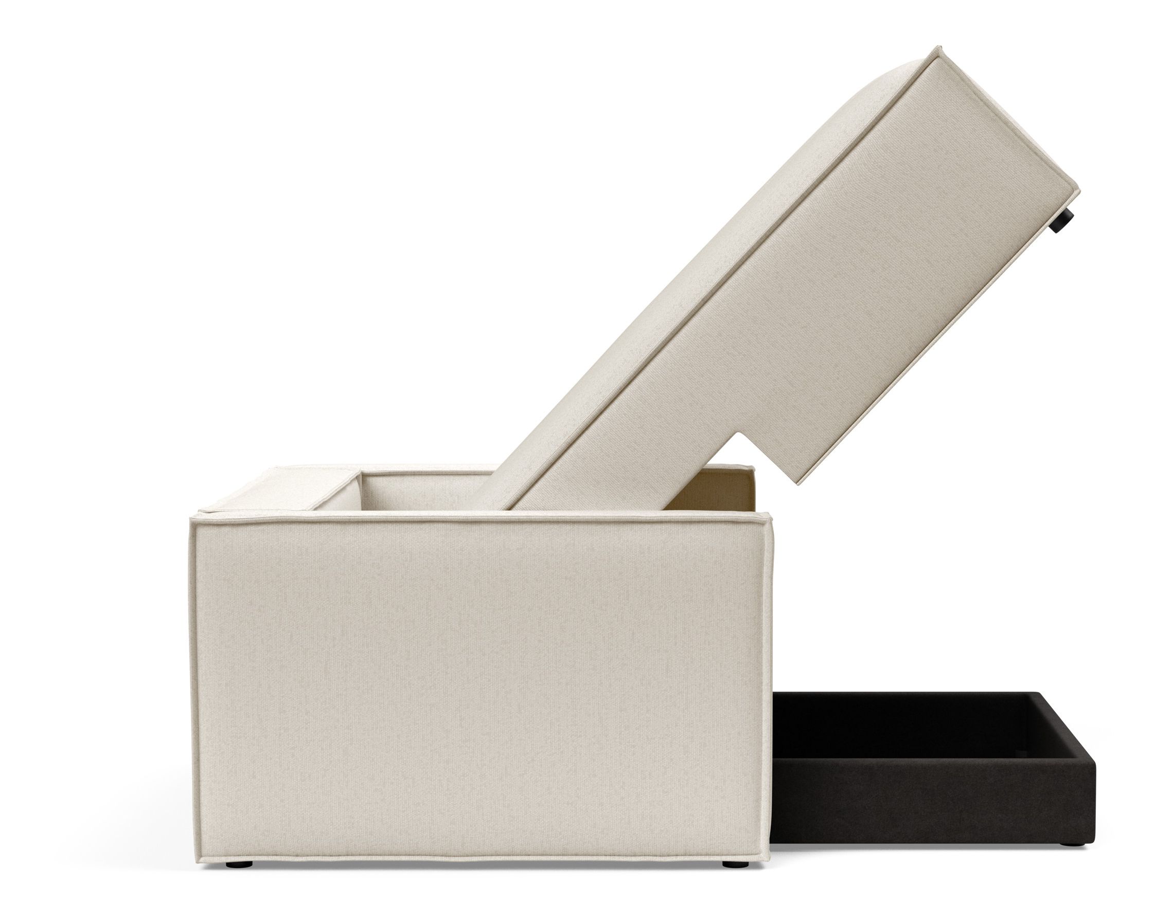 Newilla Storage Lounger Chair w/ Slim Arm Rests