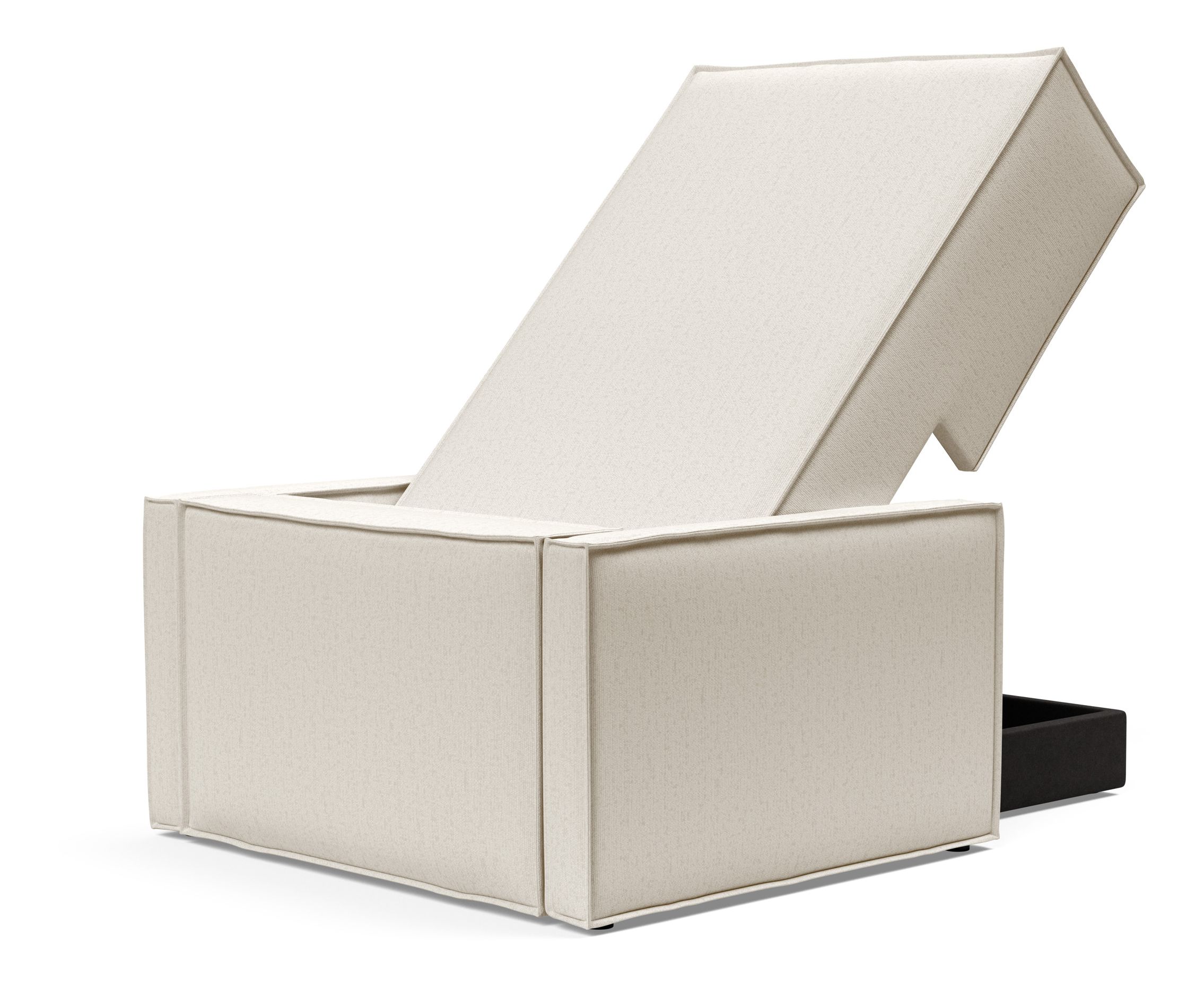 Newilla Storage Lounger Chair w/ Slim Arm Rests