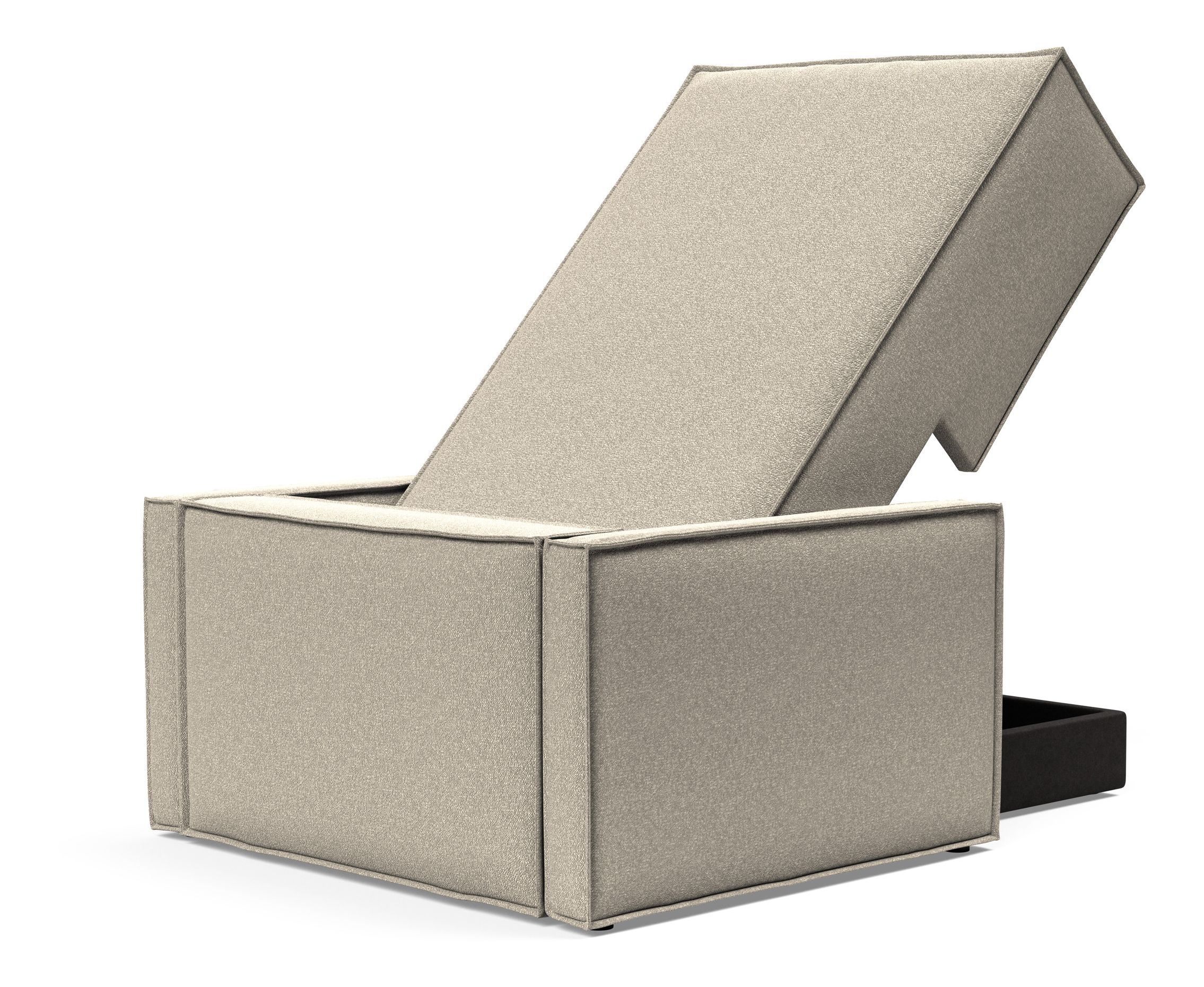 Newilla Storage Lounger Chair w/ Slim Arm Rests