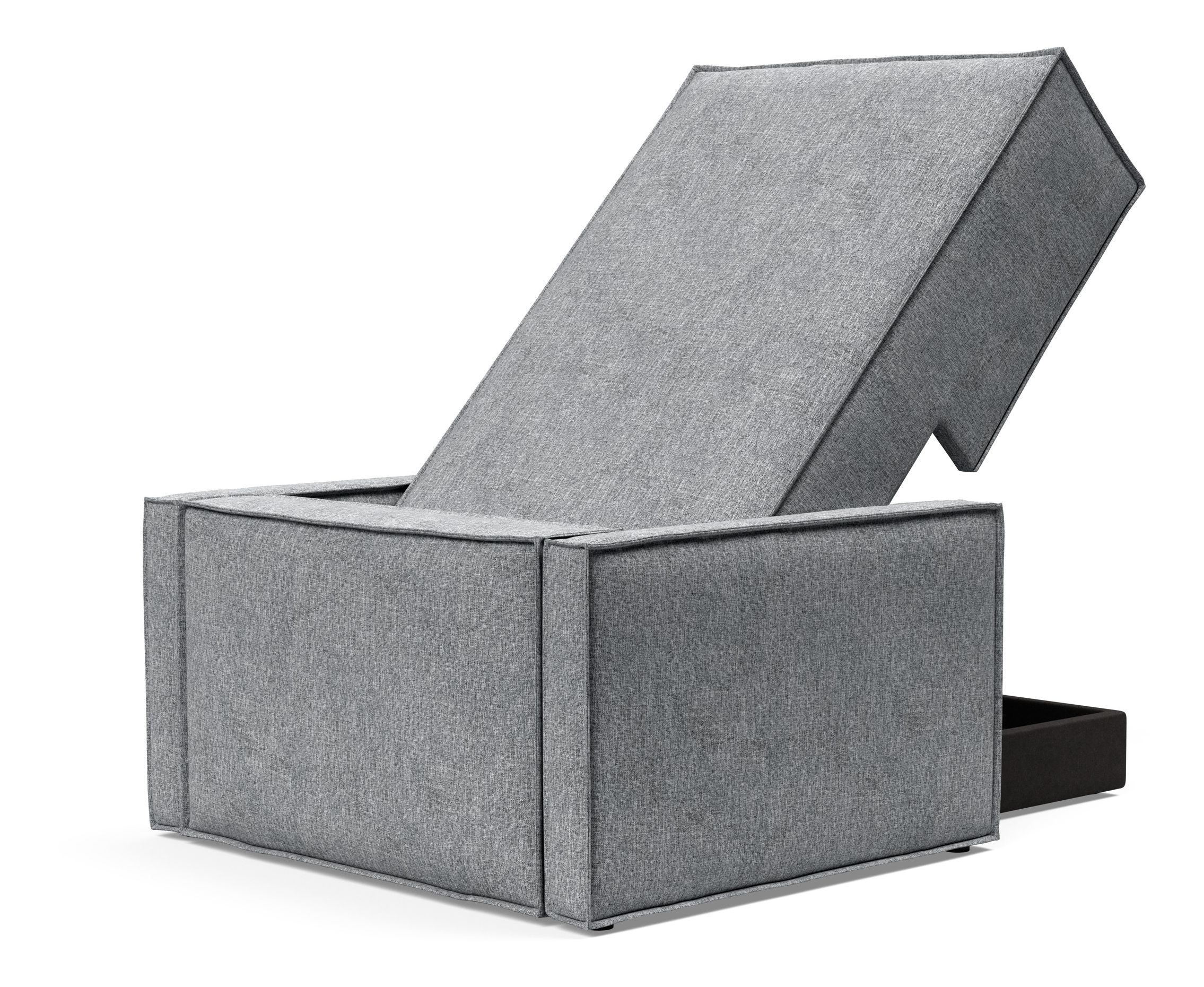 Newilla Storage Lounger Chair w/ Slim Arm Rests