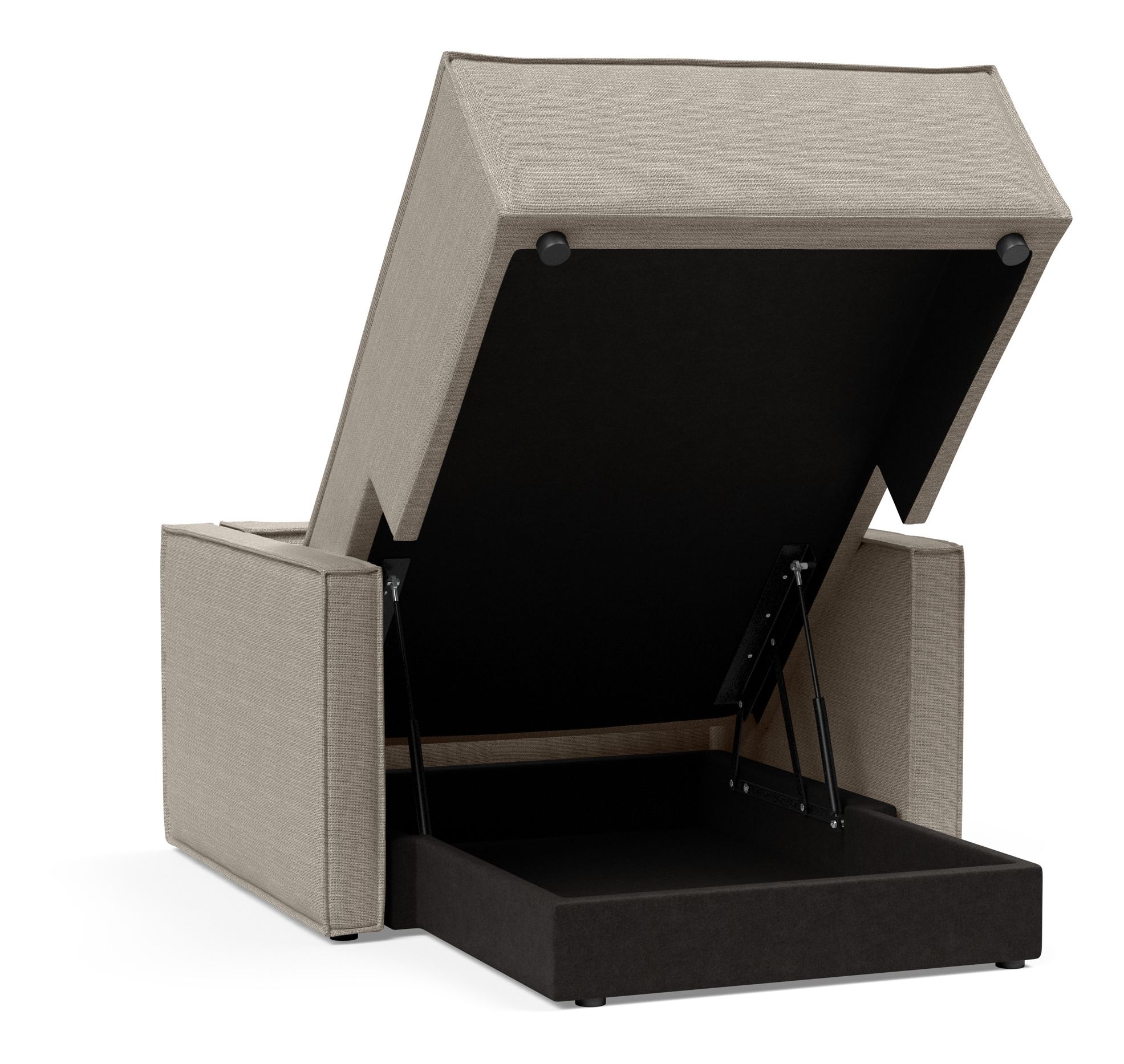 Newilla Storage Lounger Chair w/ Slim Arm Rests