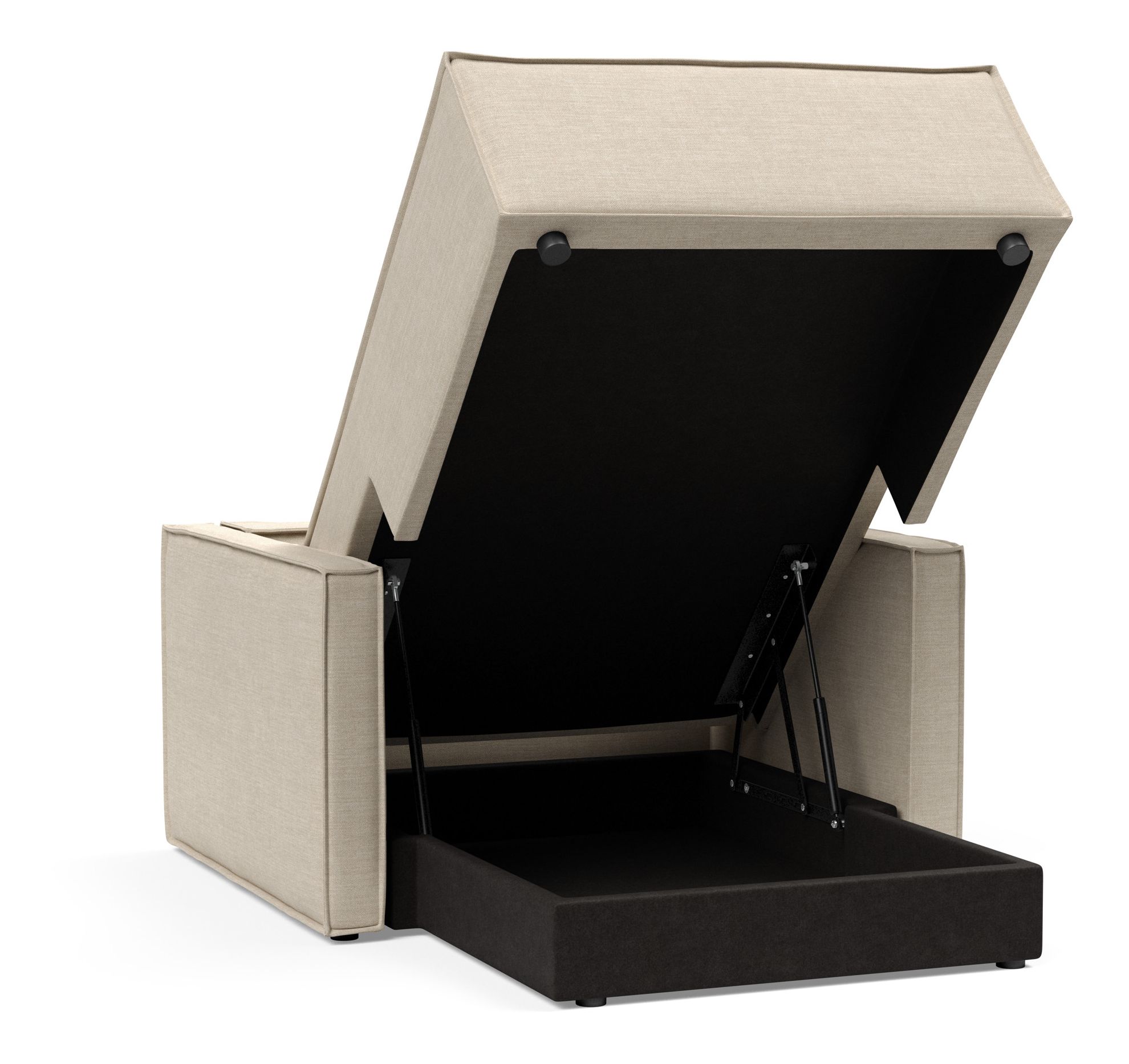 Newilla Storage Lounger Chair w/ Slim Arm Rests