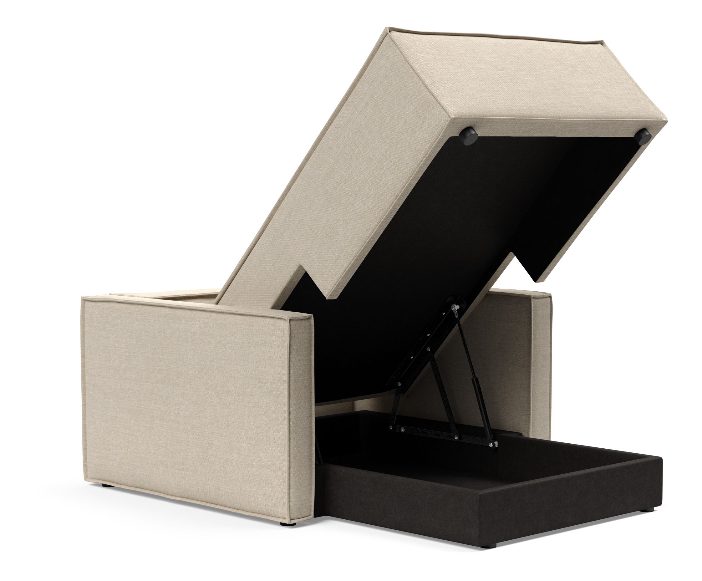 Newilla Storage Lounger Chair w/ Slim Arm Rests