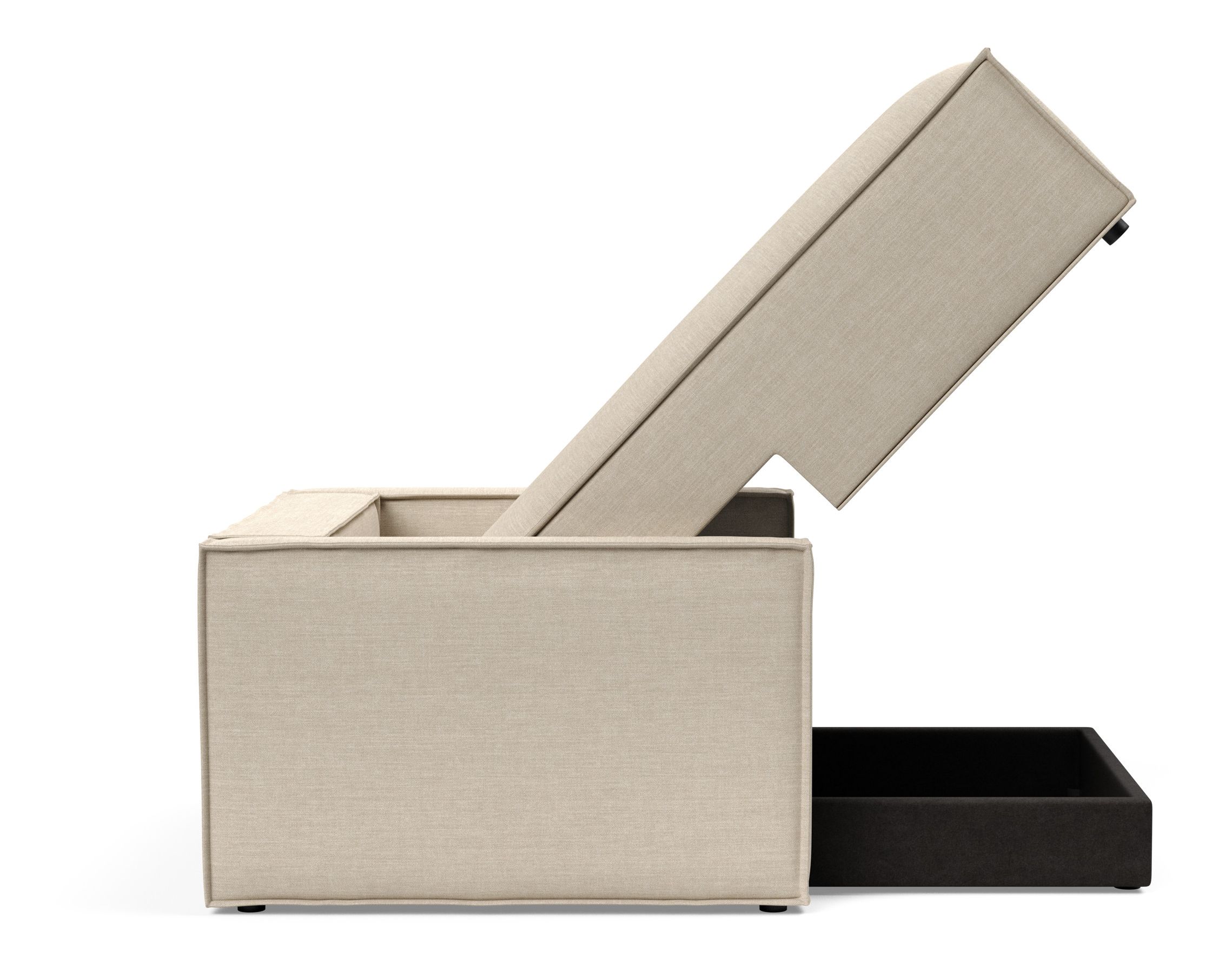 Newilla Storage Lounger Chair w/ Slim Arm Rests