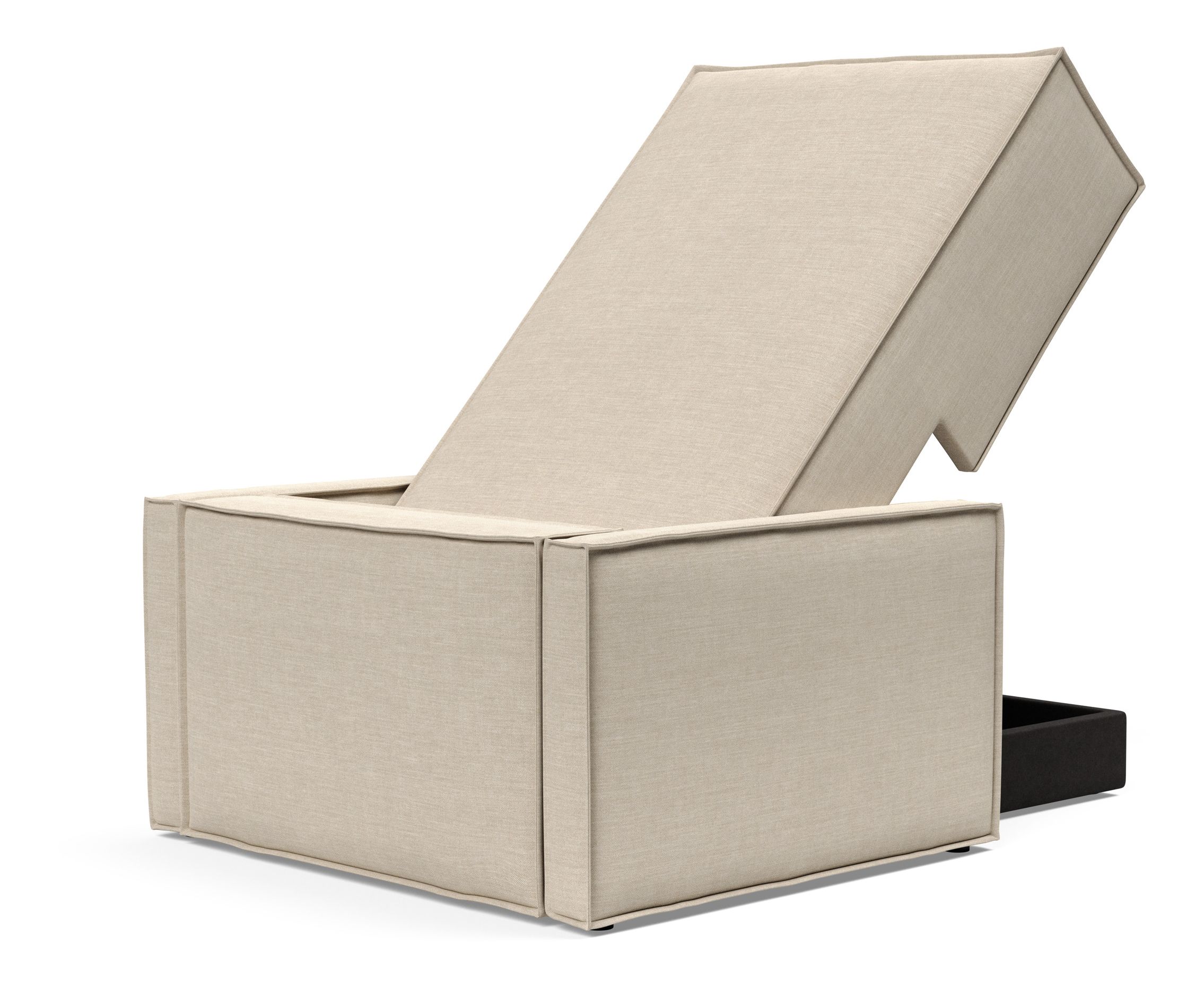 Newilla Storage Lounger Chair w/ Slim Arm Rests
