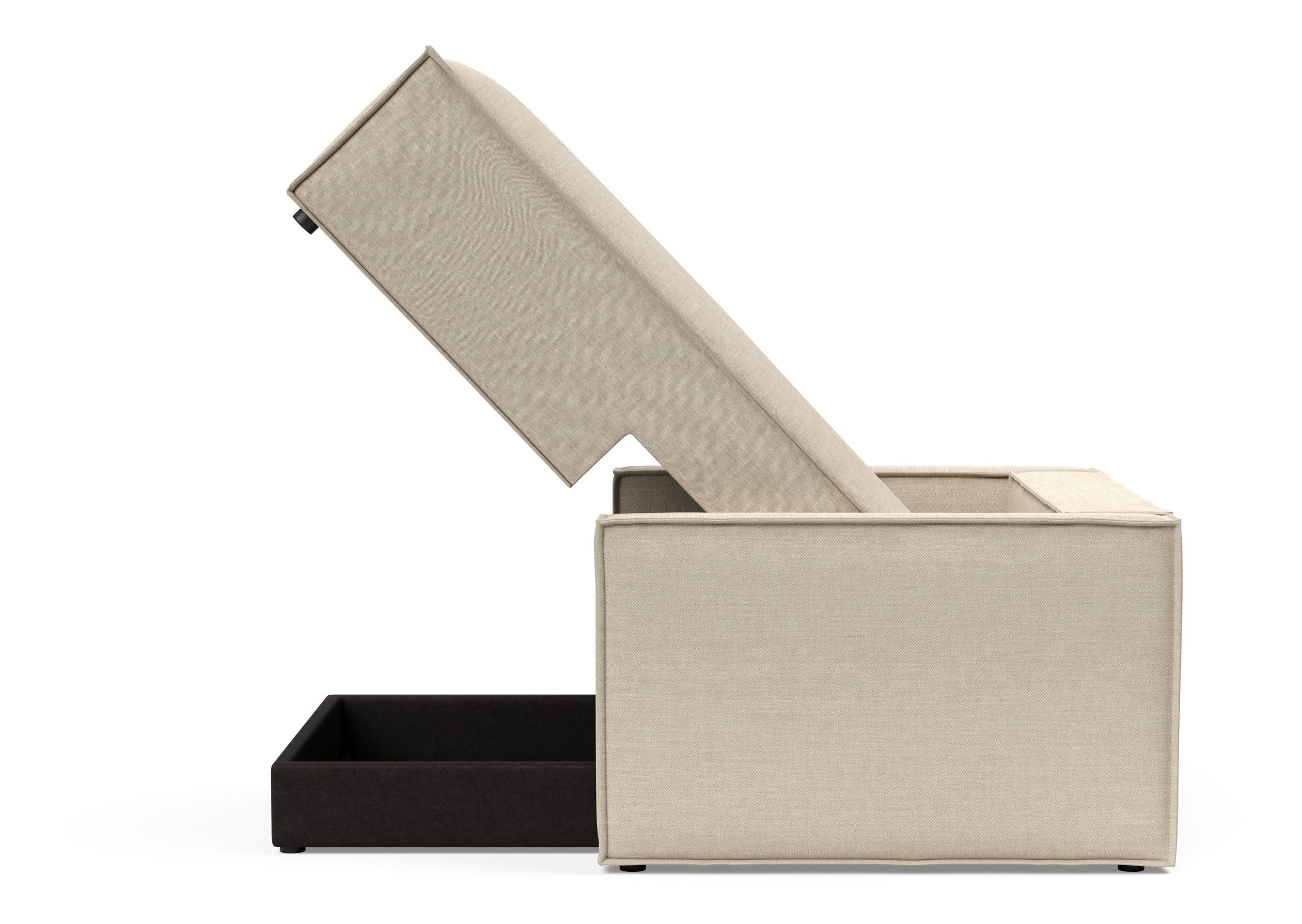 Newilla Storage Lounger Chair w/ Slim Arm Rests