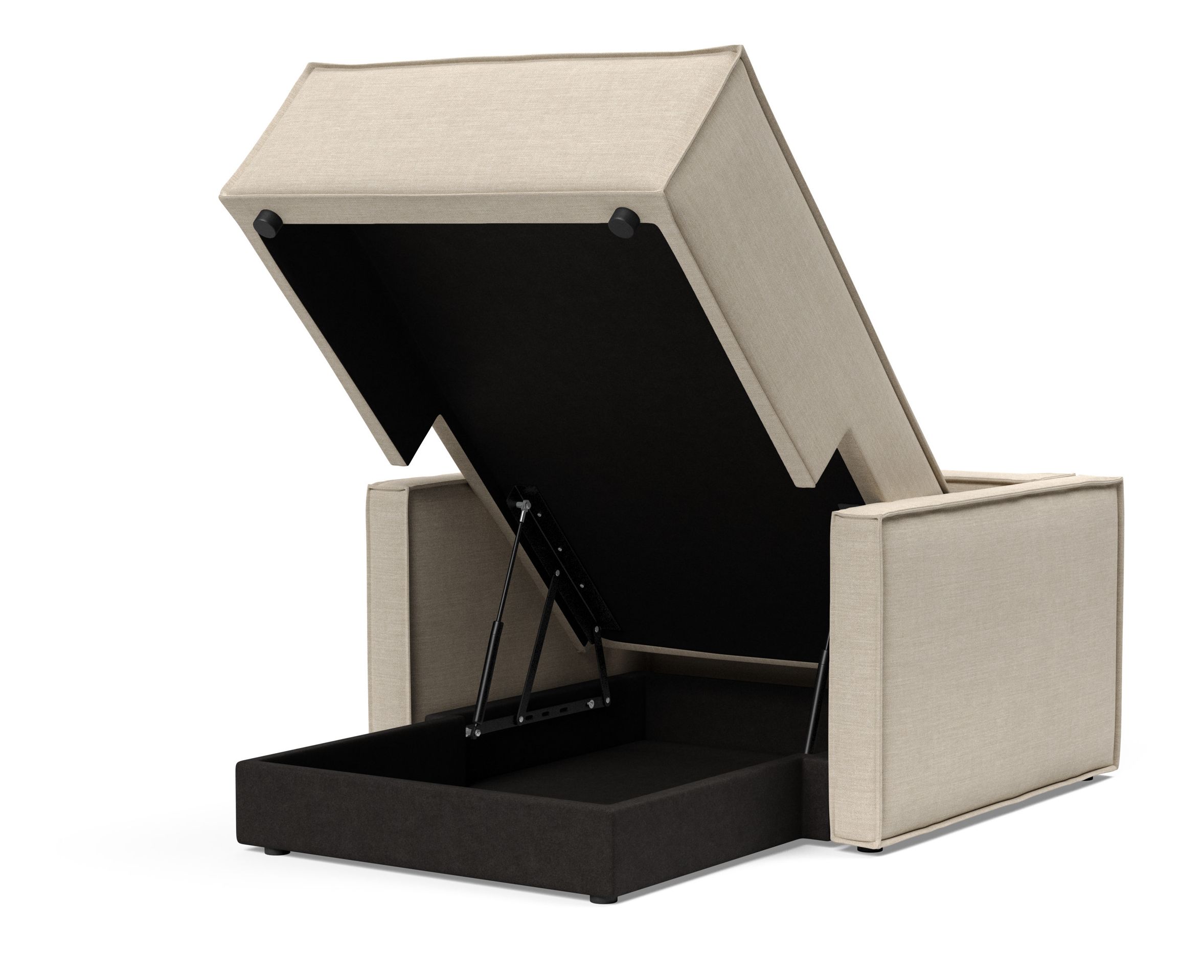 Newilla Storage Lounger Chair w/ Slim Arm Rests