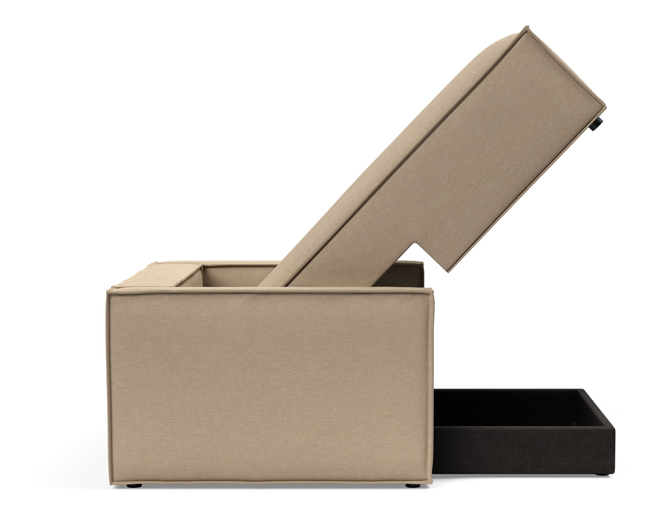 Newilla Storage Lounger Chair w/ Slim Arm Rests