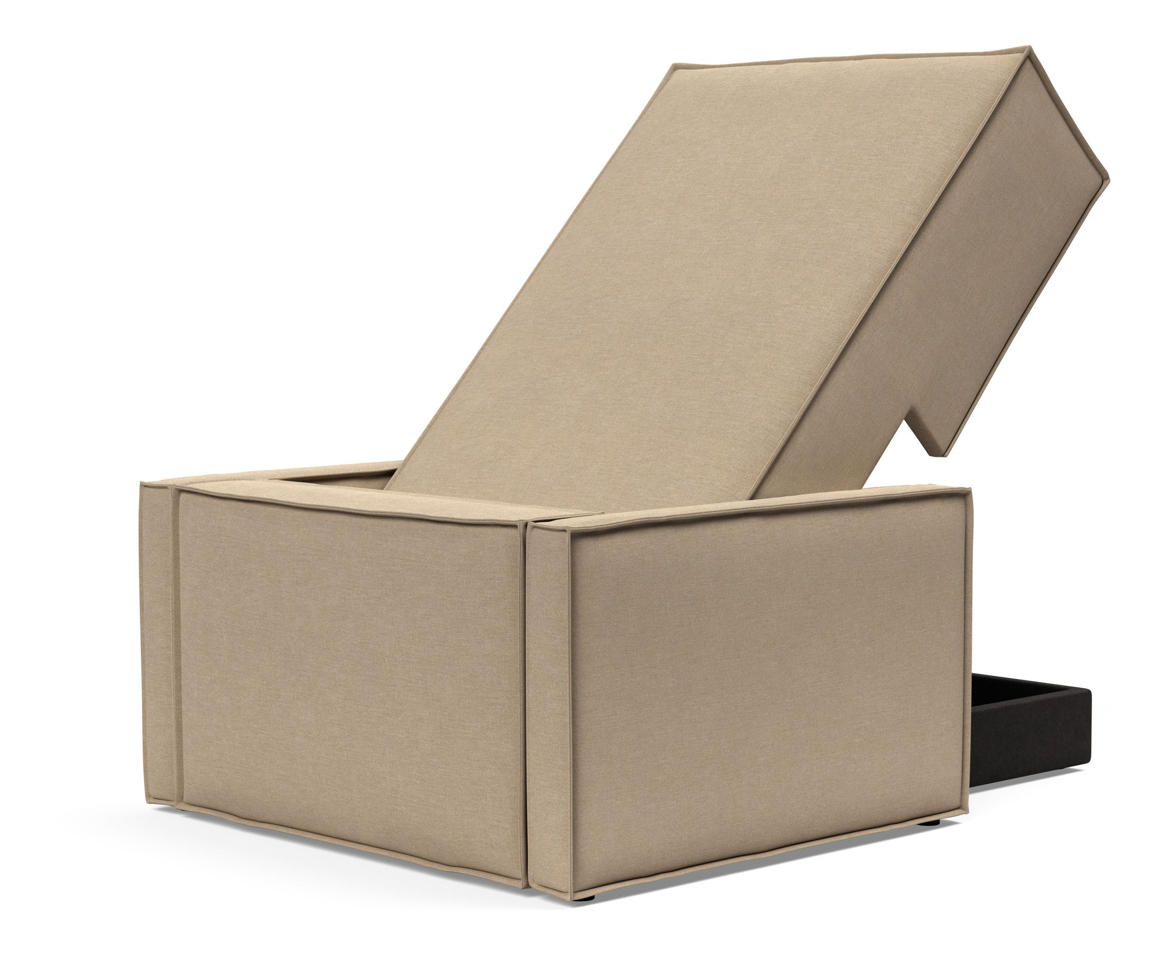 Newilla Storage Lounger Chair w/ Slim Arm Rests