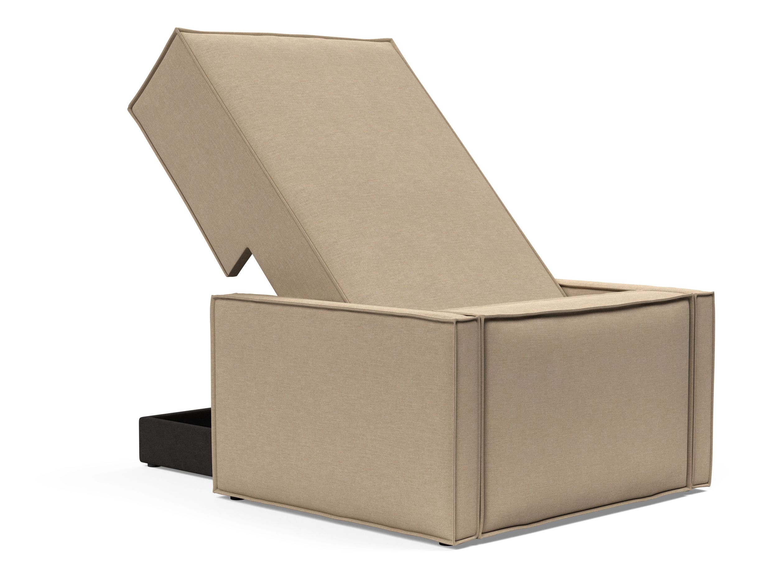 Newilla Storage Lounger Chair w/ Slim Arm Rests