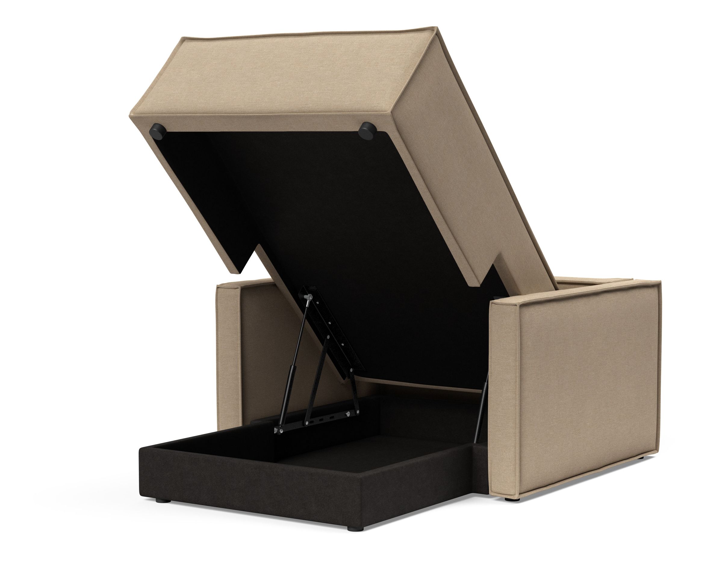 Newilla Storage Lounger Chair w/ Slim Arm Rests