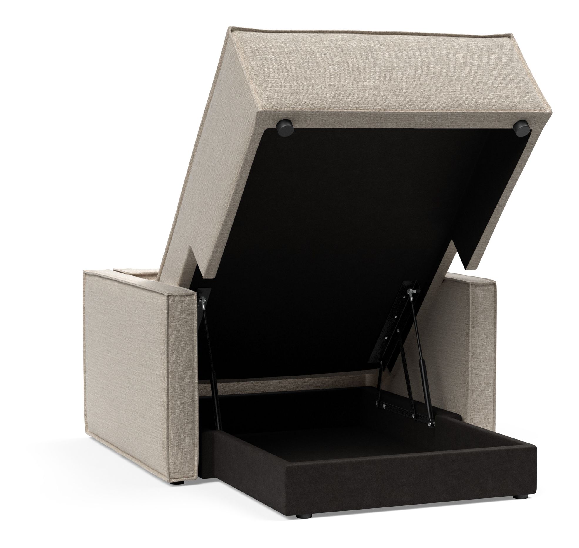 Newilla Storage Lounger Chair w/ Slim Arm Rests