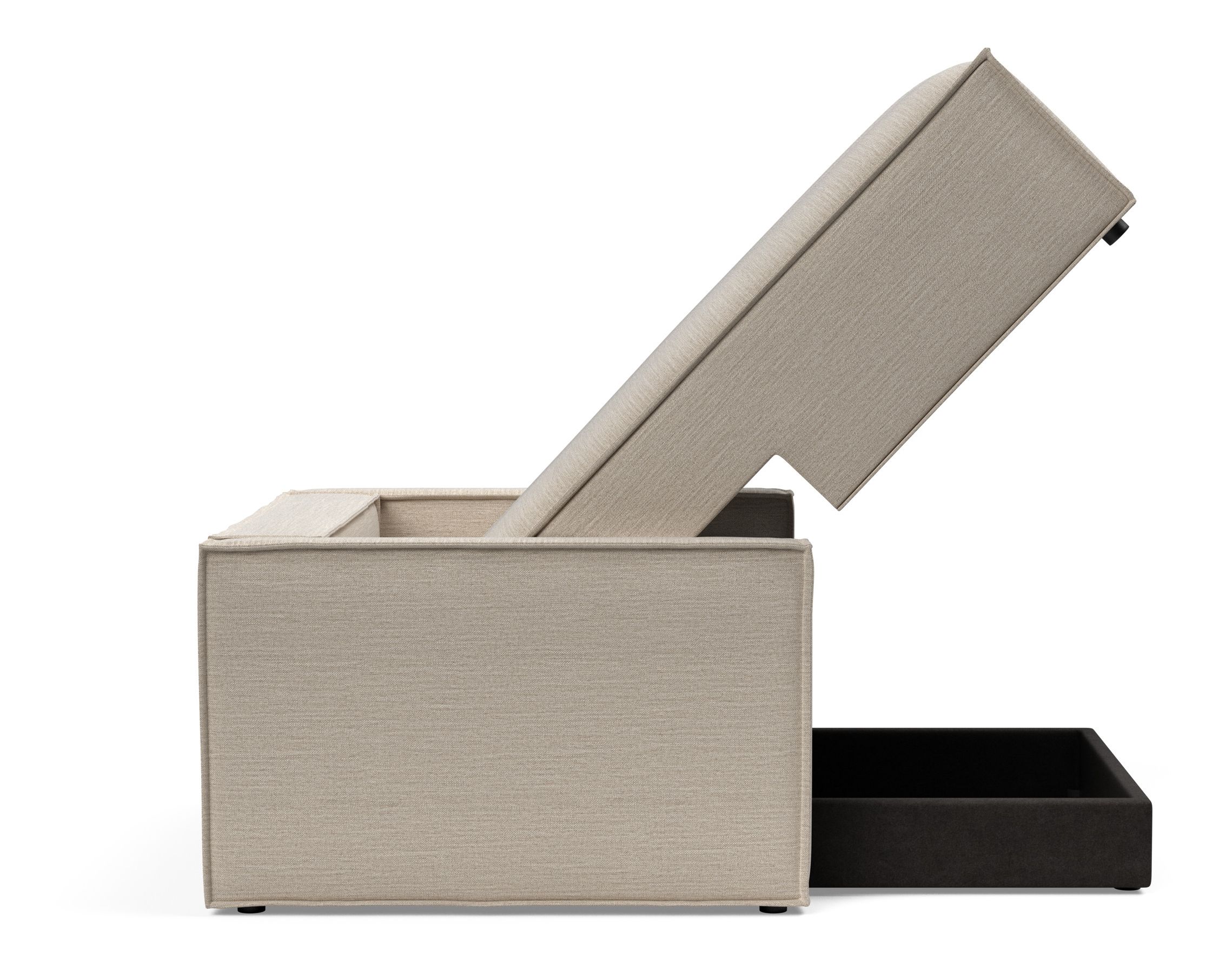 Newilla Storage Lounger Chair w/ Slim Arm Rests