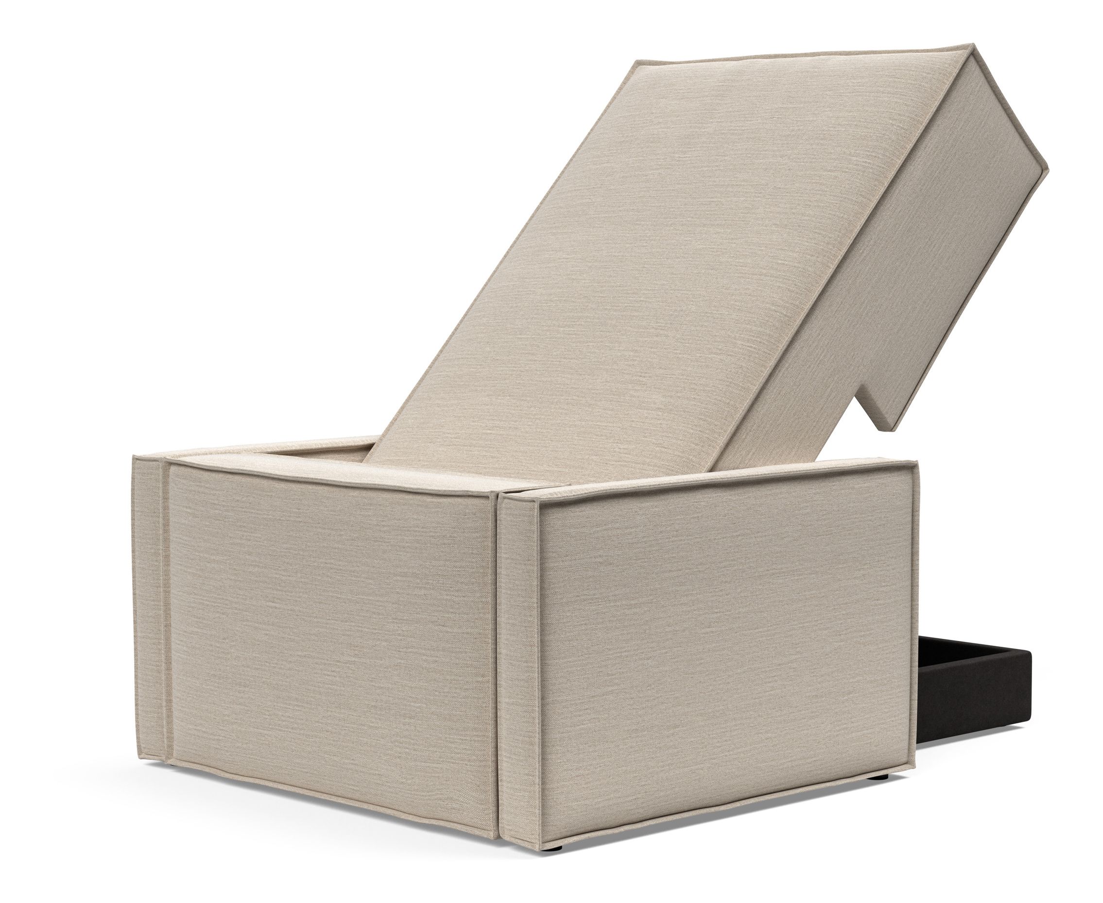 Newilla Storage Lounger Chair w/ Slim Arm Rests