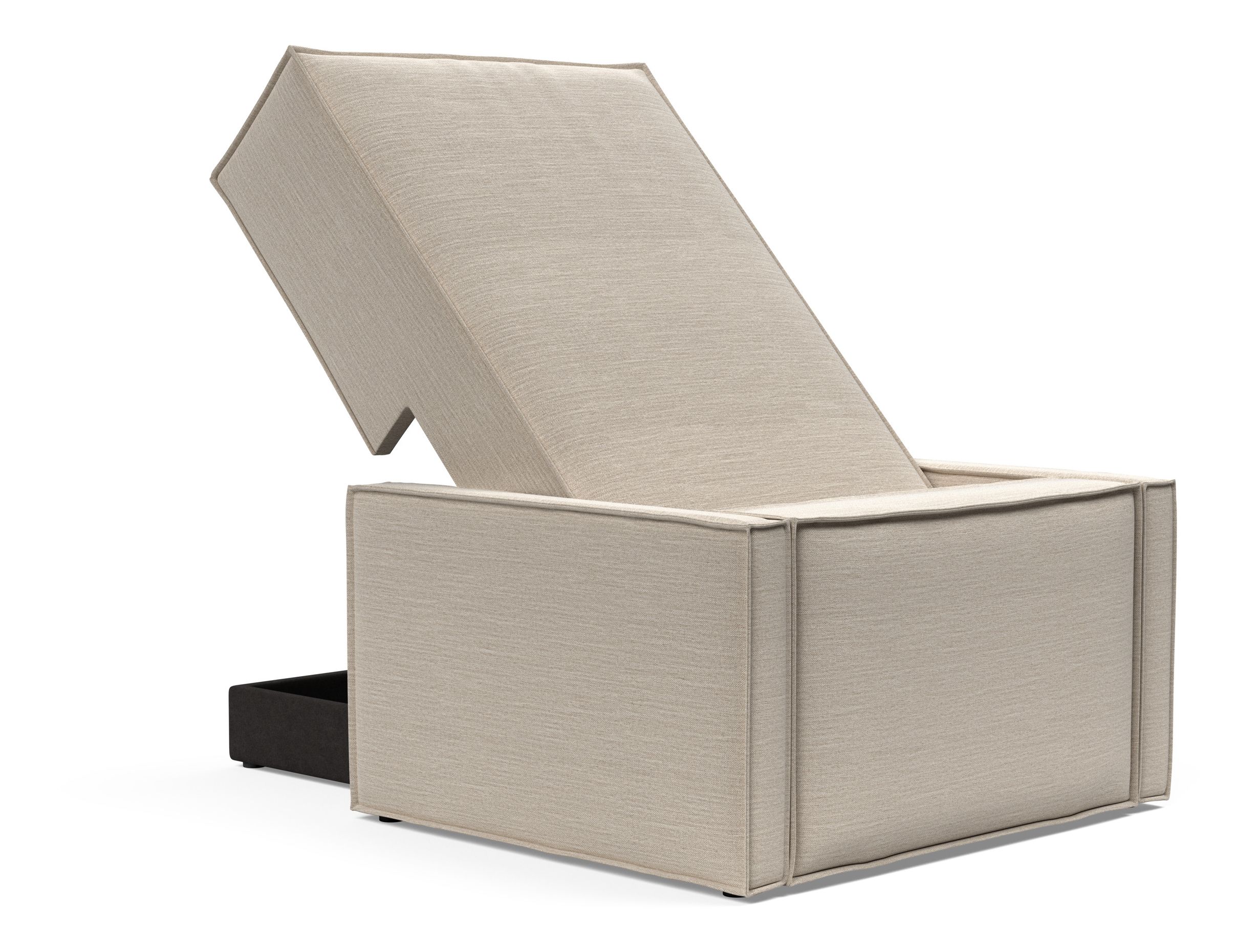 Newilla Storage Lounger Chair w/ Slim Arm Rests