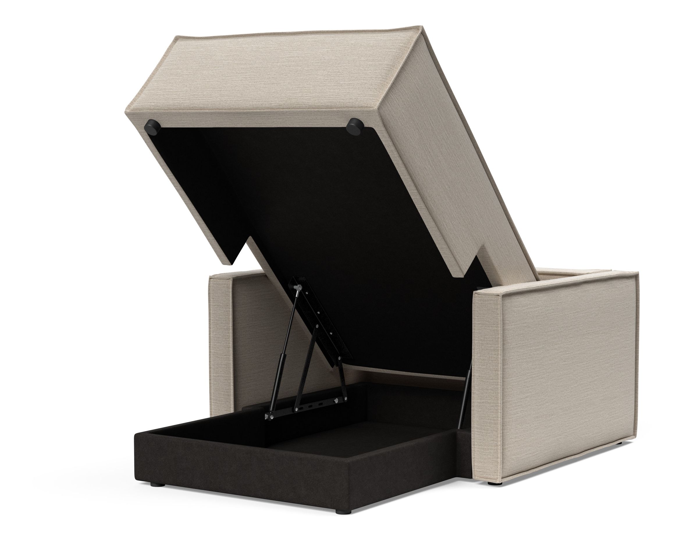 Newilla Storage Lounger Chair w/ Slim Arm Rests