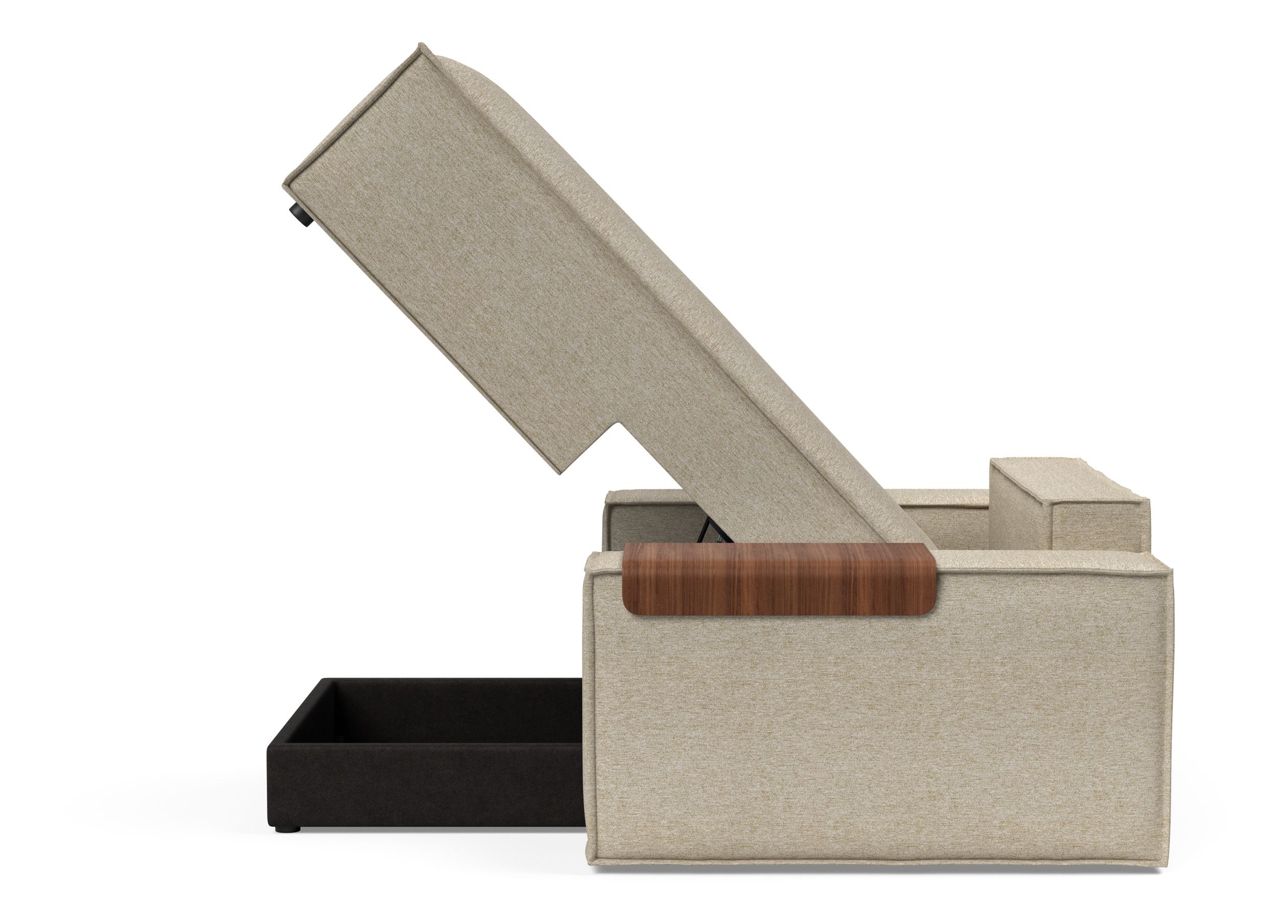 Newilla Storage Lounger Chair w/ Wide Arm Rests