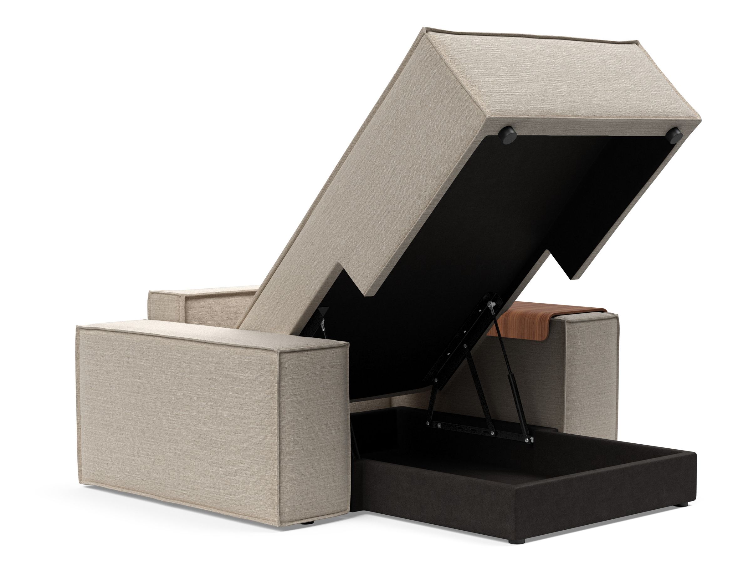 Newilla Storage Lounger Chair w/ Wide Arm Rests