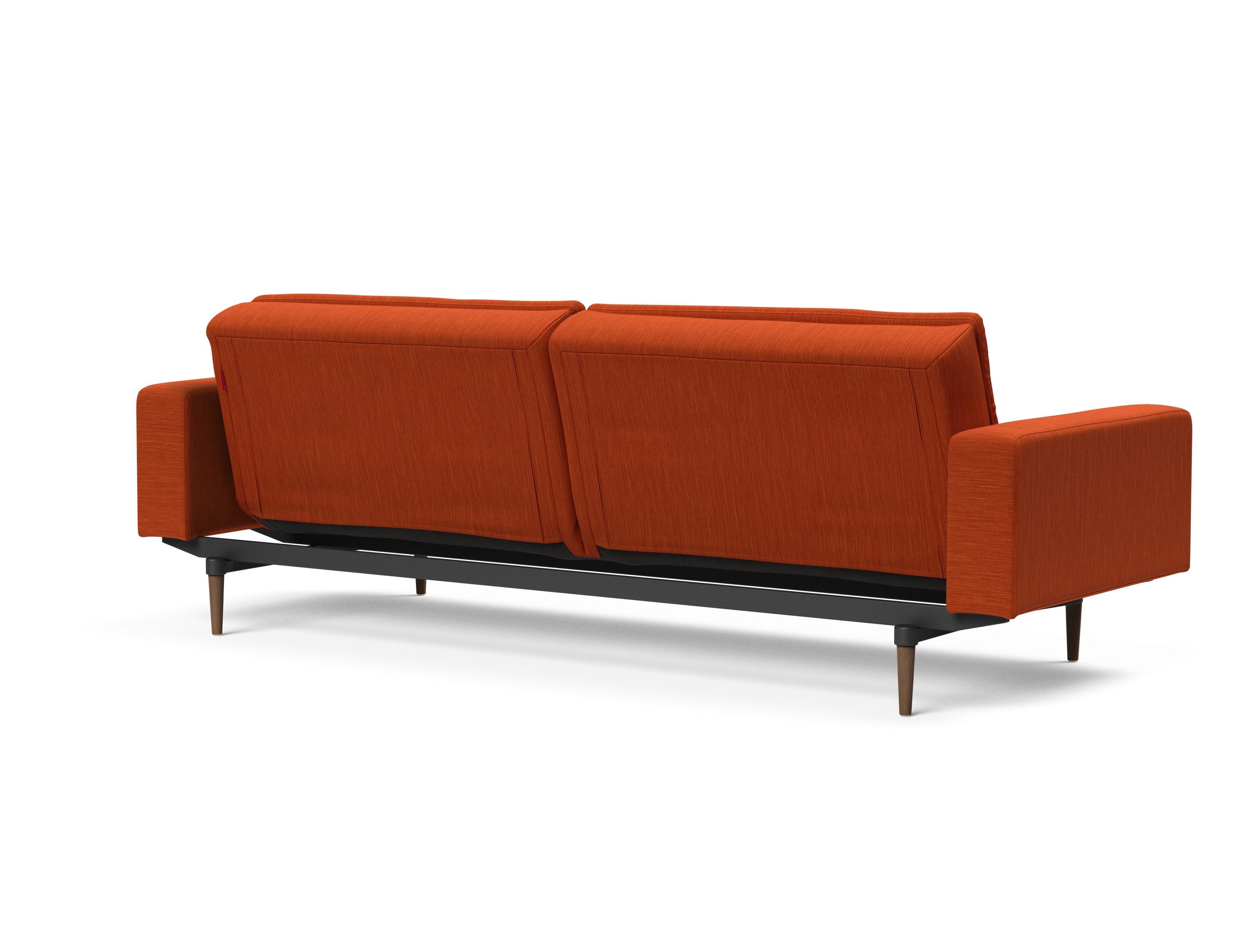 Dublexo Deluxe Fabric Sofa Bed w/Arms & Dark Wood Styletto Legs