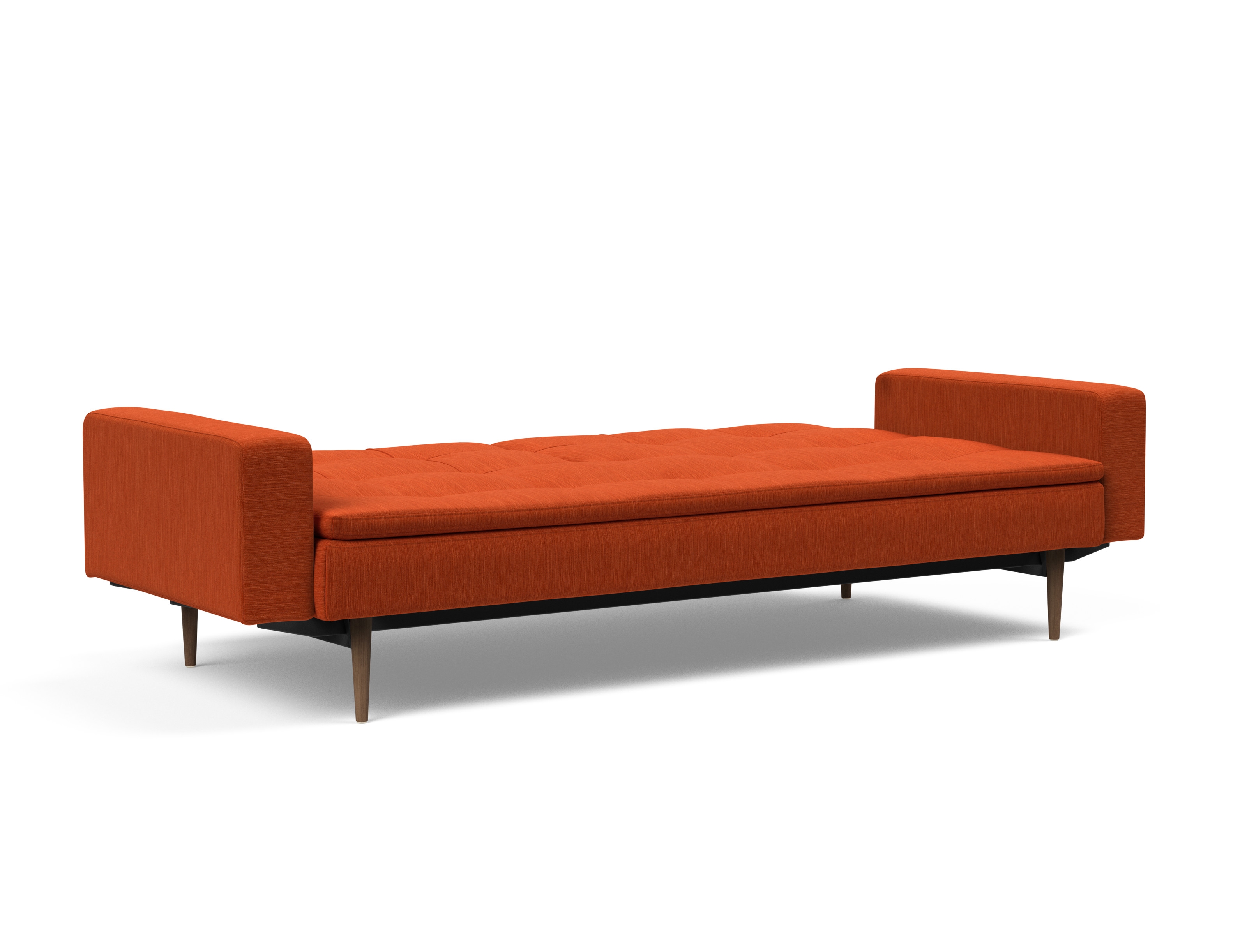 Dublexo Deluxe Fabric Sofa Bed w/Arms & Dark Wood Styletto Legs
