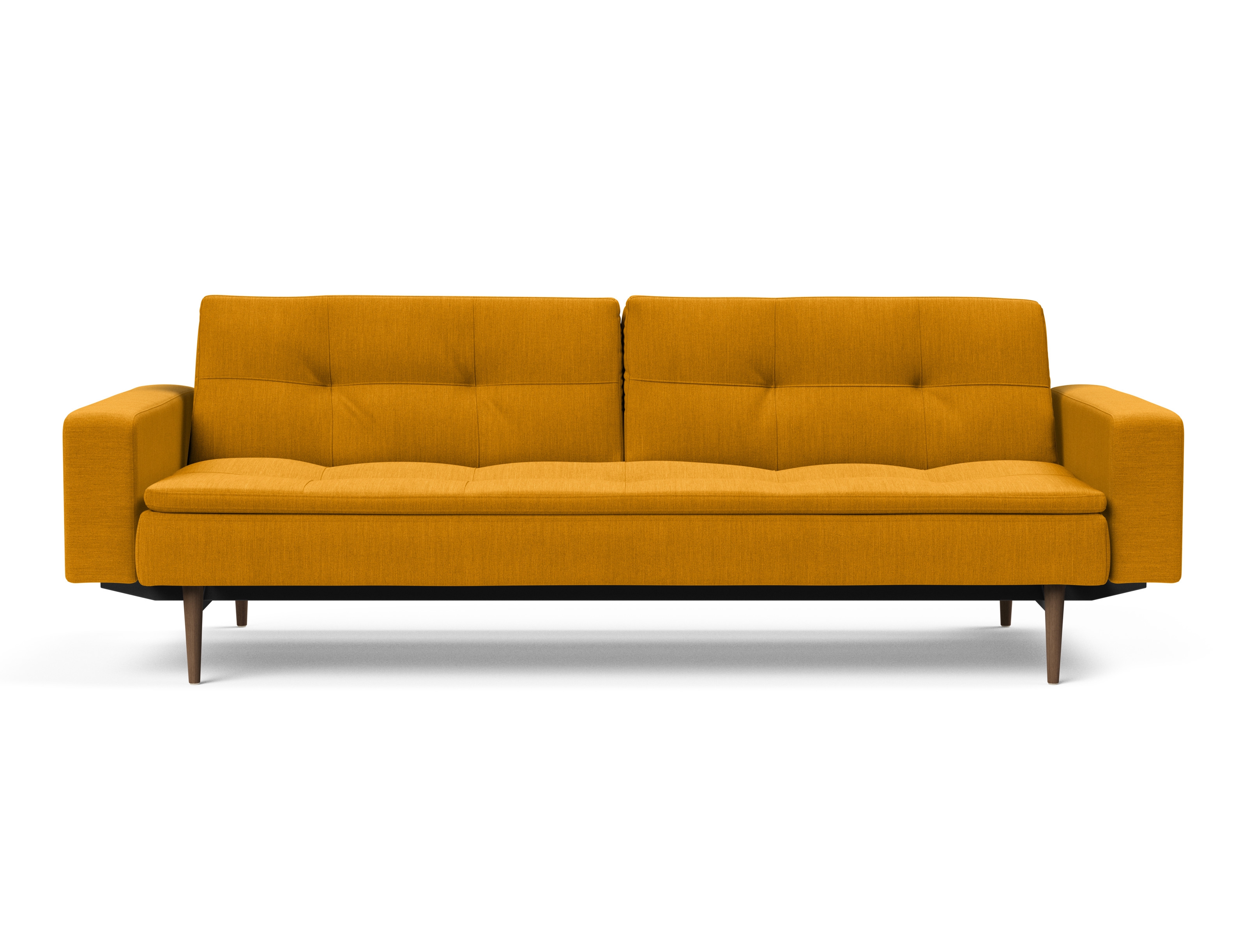 Dublexo Deluxe Fabric Sofa Bed w/Arms & Dark Wood Styletto Legs