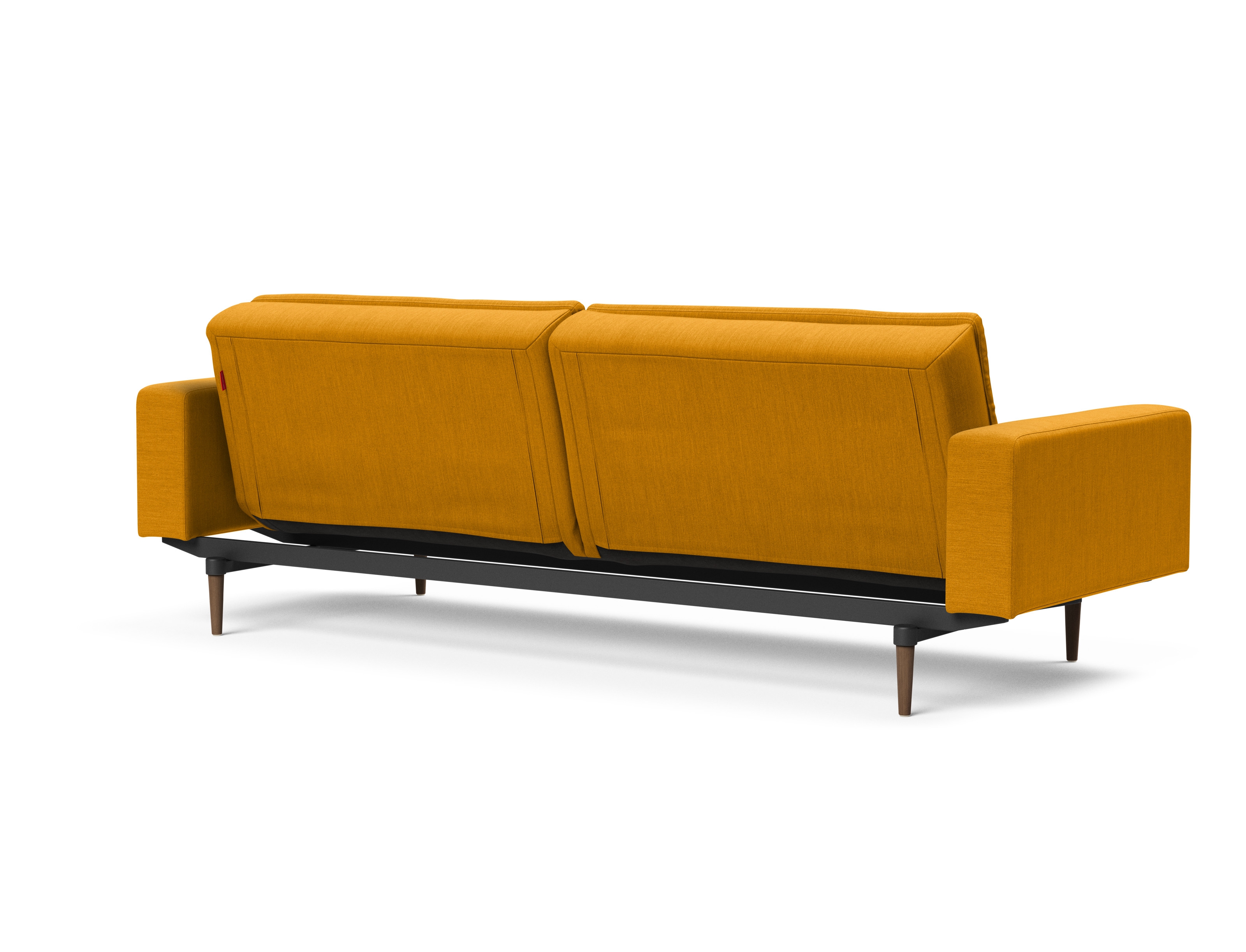 Dublexo Deluxe Fabric Sofa Bed w/Arms & Dark Wood Styletto Legs